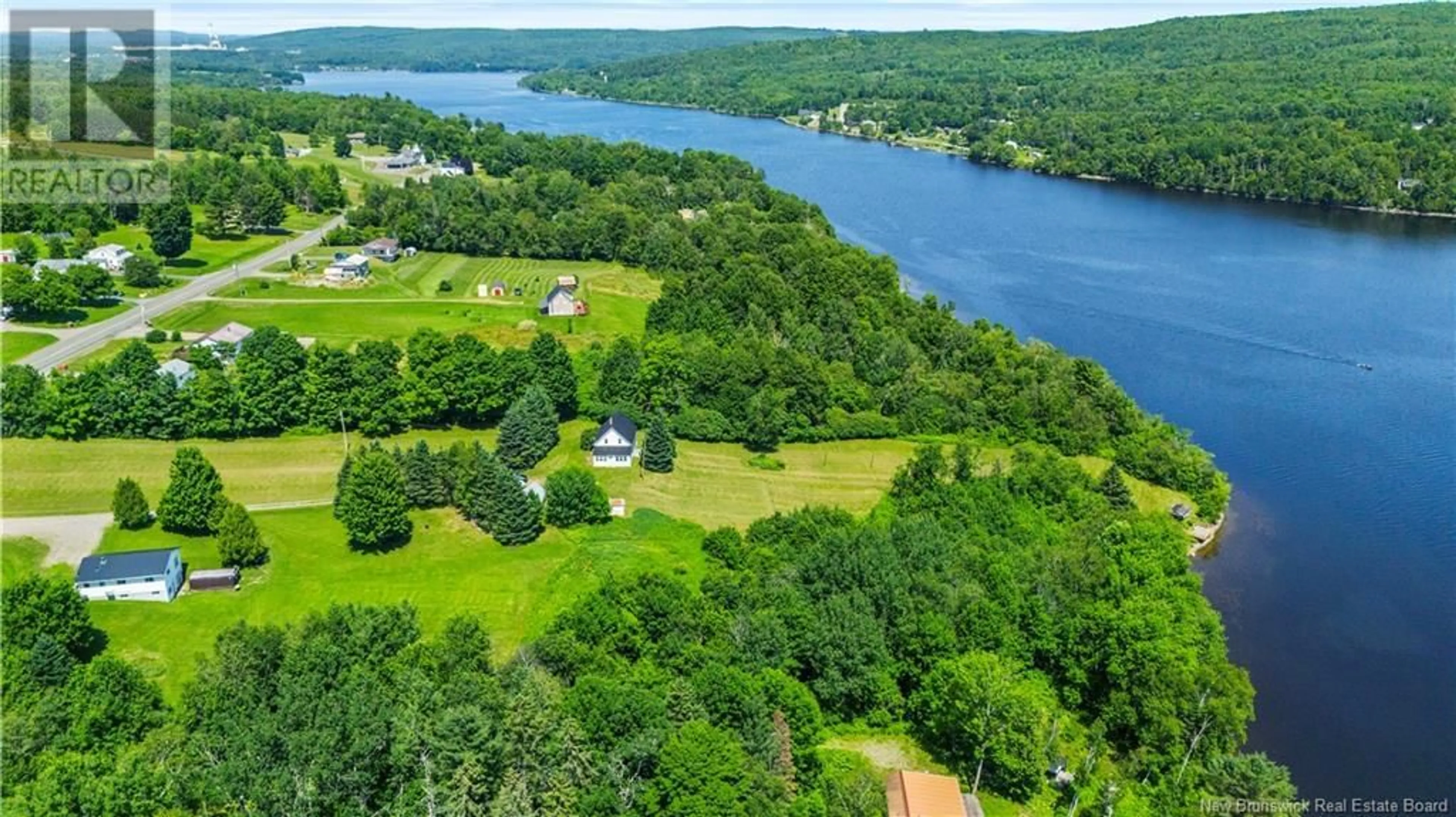 A pic from outside/outdoor area/front of a property/back of a property/a pic from drone, water/lake/river/ocean view for 676 OTIS DRIVE, Nackawic New Brunswick E6G1H1