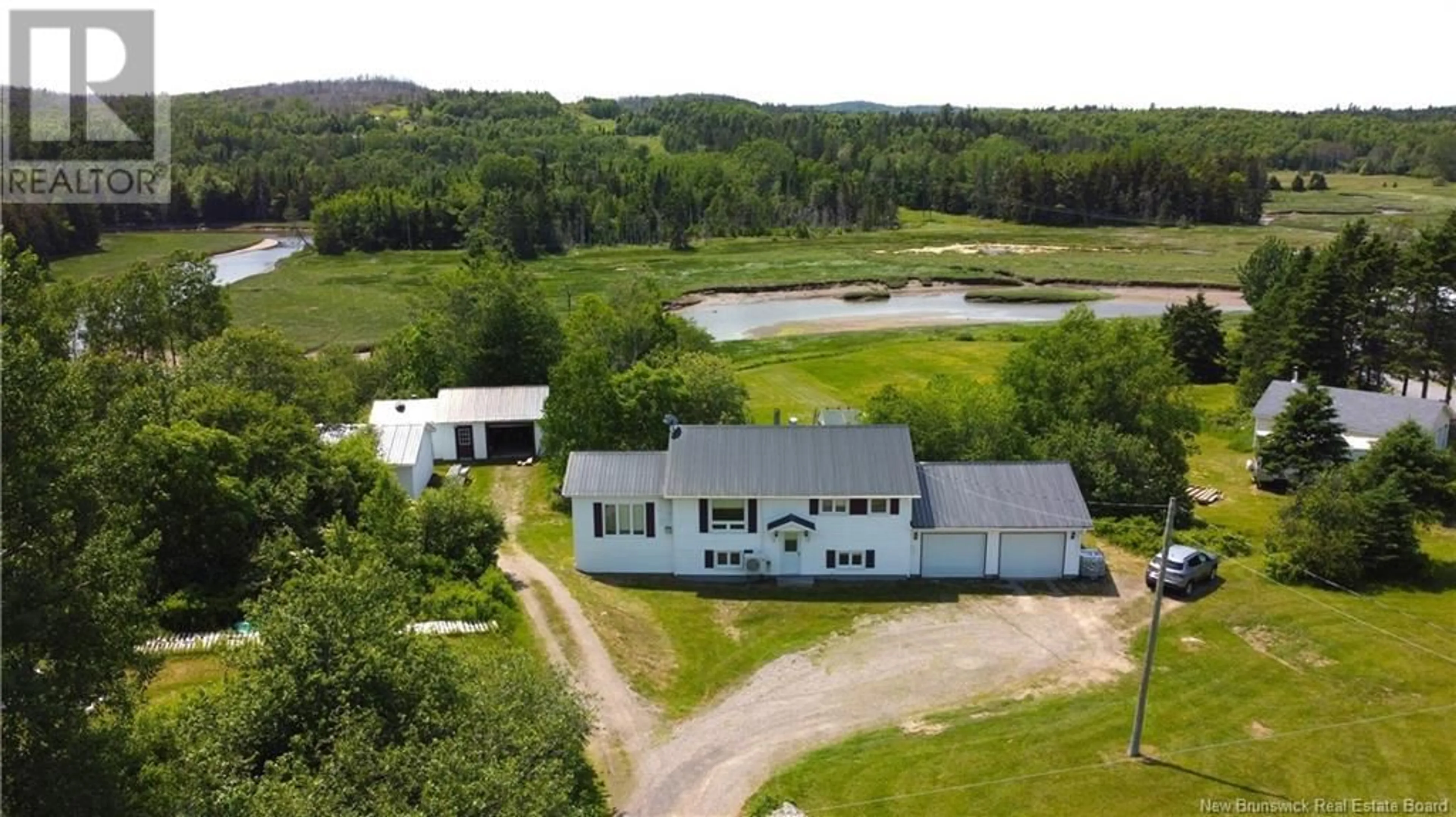 A pic from outside/outdoor area/front of a property/back of a property/a pic from drone, water/lake/river/ocean view for 49 KERRS RIDGE ROAD, Bocabec New Brunswick E5B3K6