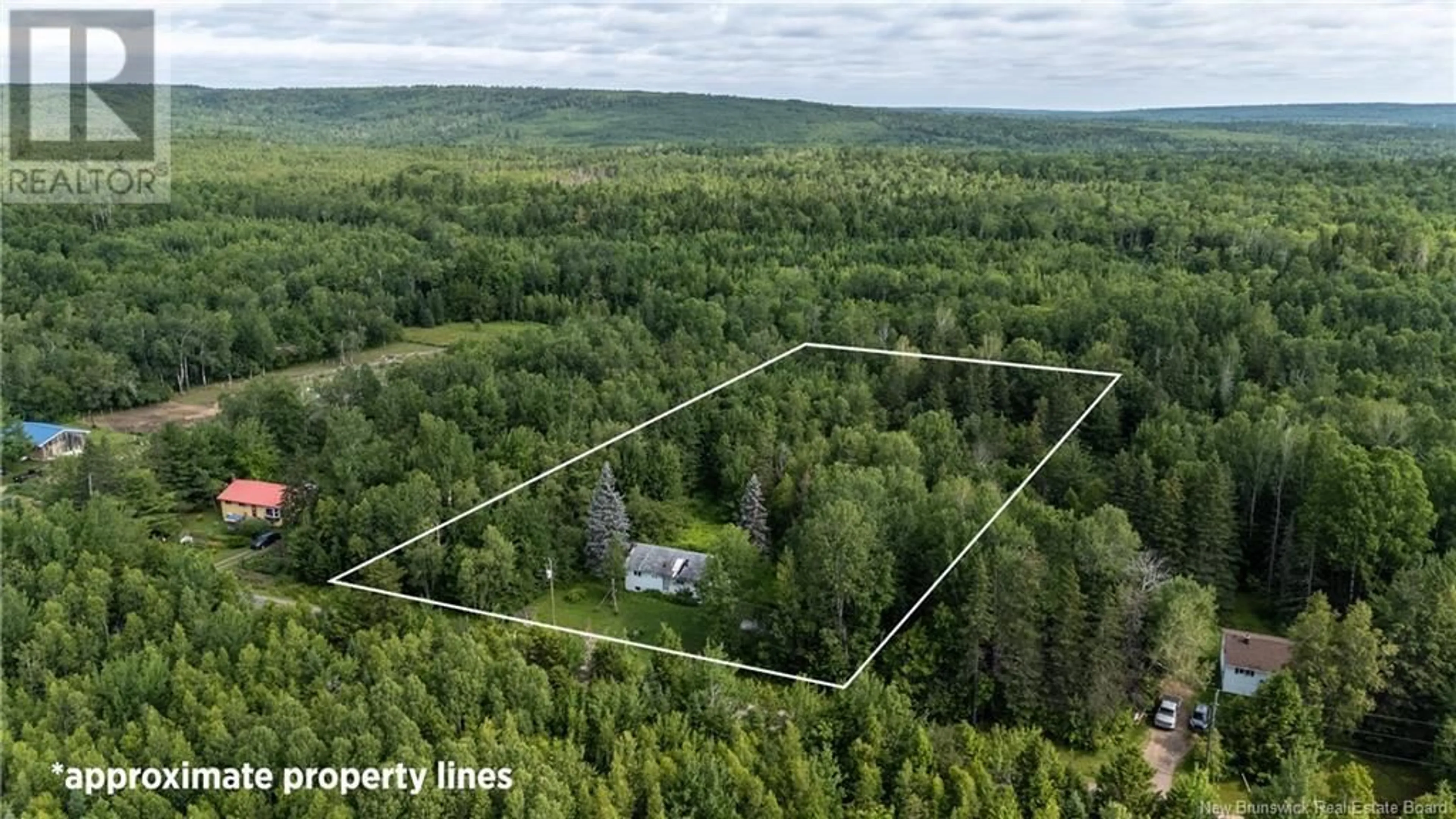 A pic from outside/outdoor area/front of a property/back of a property/a pic from drone, forest/trees view for 4148 ROUTE 910, Shenstone New Brunswick E4H4H2