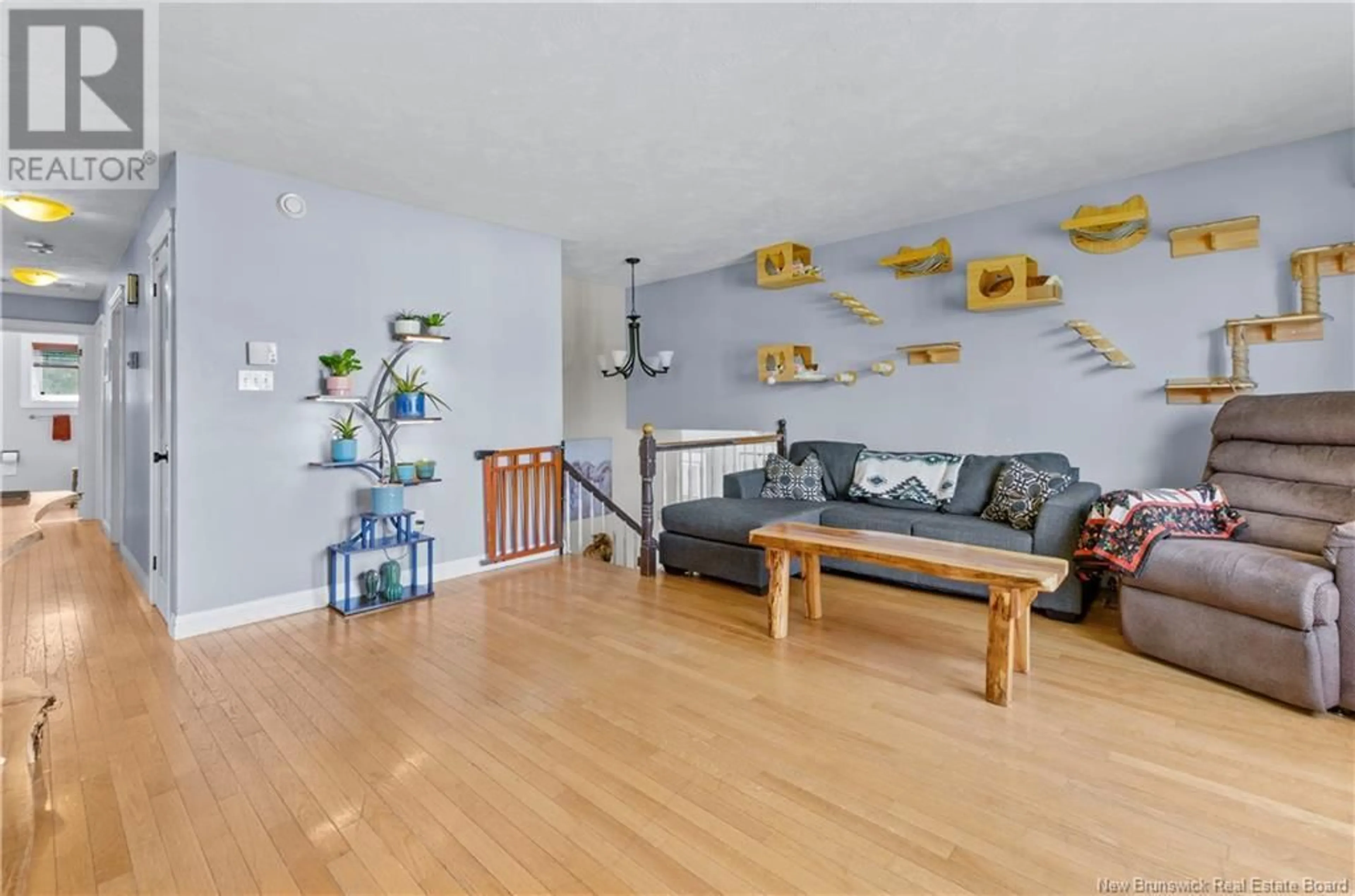 Living room with furniture, wood/laminate floor for 46 CRAIG STREET, Oromocto New Brunswick E2V2R4
