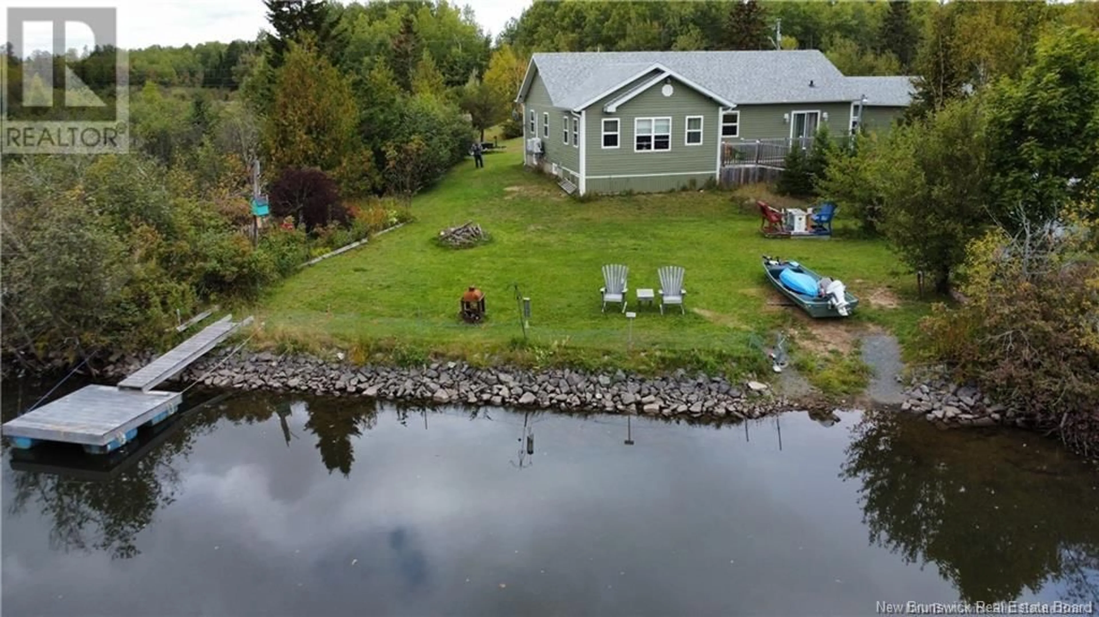 A pic from outside/outdoor area/front of a property/back of a property/a pic from drone, water/lake/river/ocean view for 2803 ROUTE 350, Rang-Saint-Georges New Brunswick E8R1L1