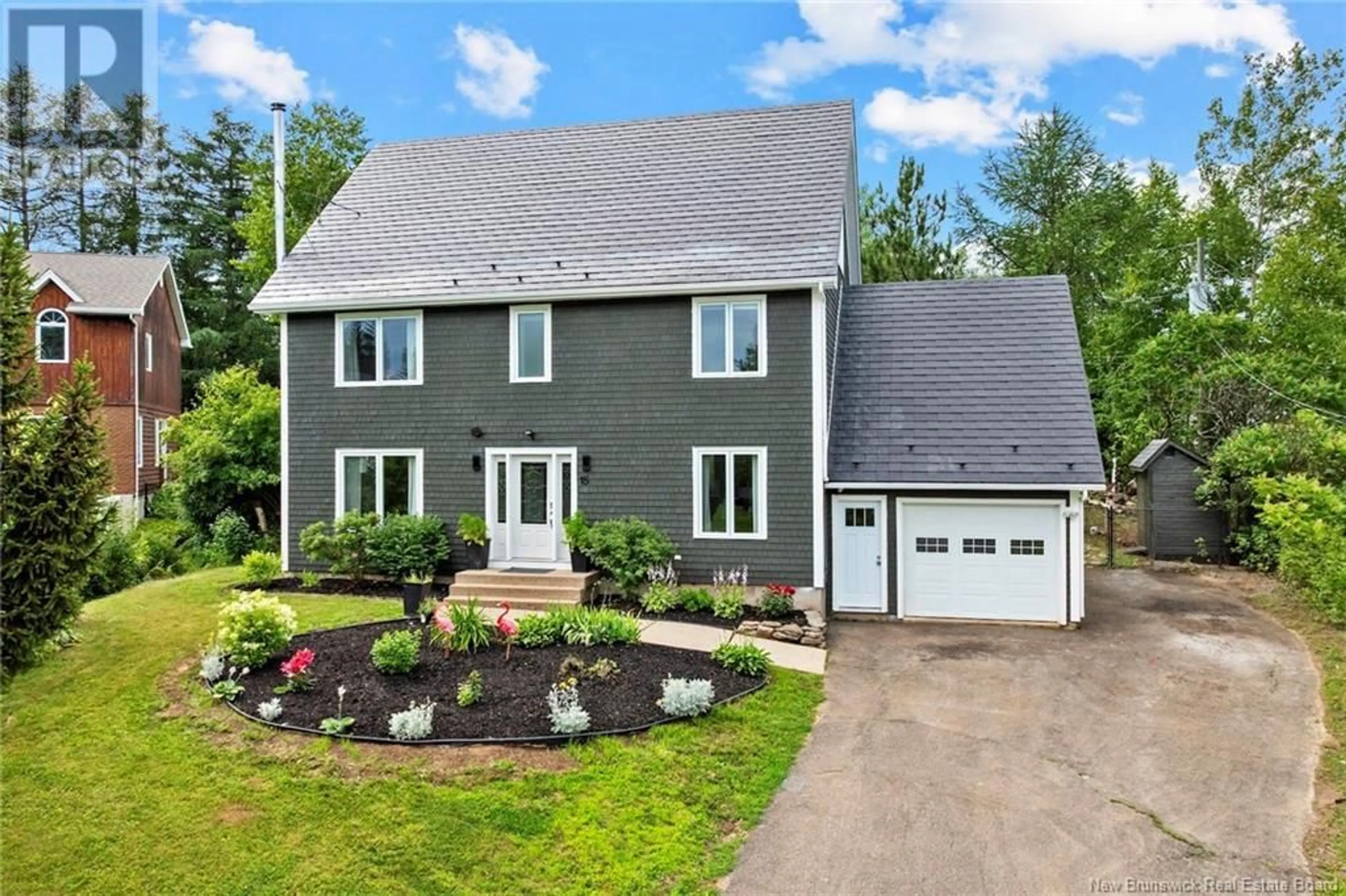 Home with vinyl exterior material, street for 15 CARTER COURT, Fredericton New Brunswick E3B6Y1