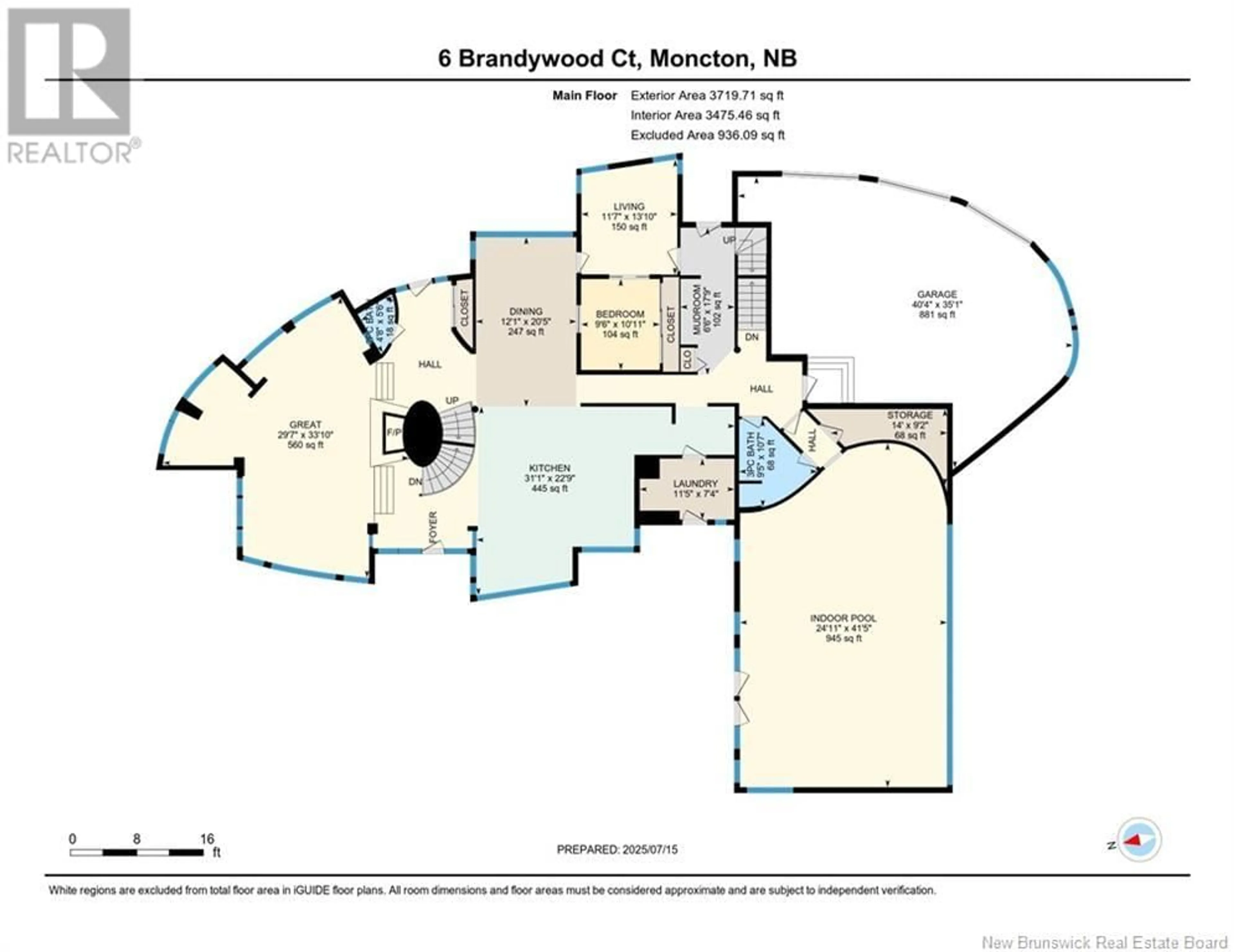 Floor plan for 6 BRANDYWOOD, Moncton New Brunswick E1G3V9