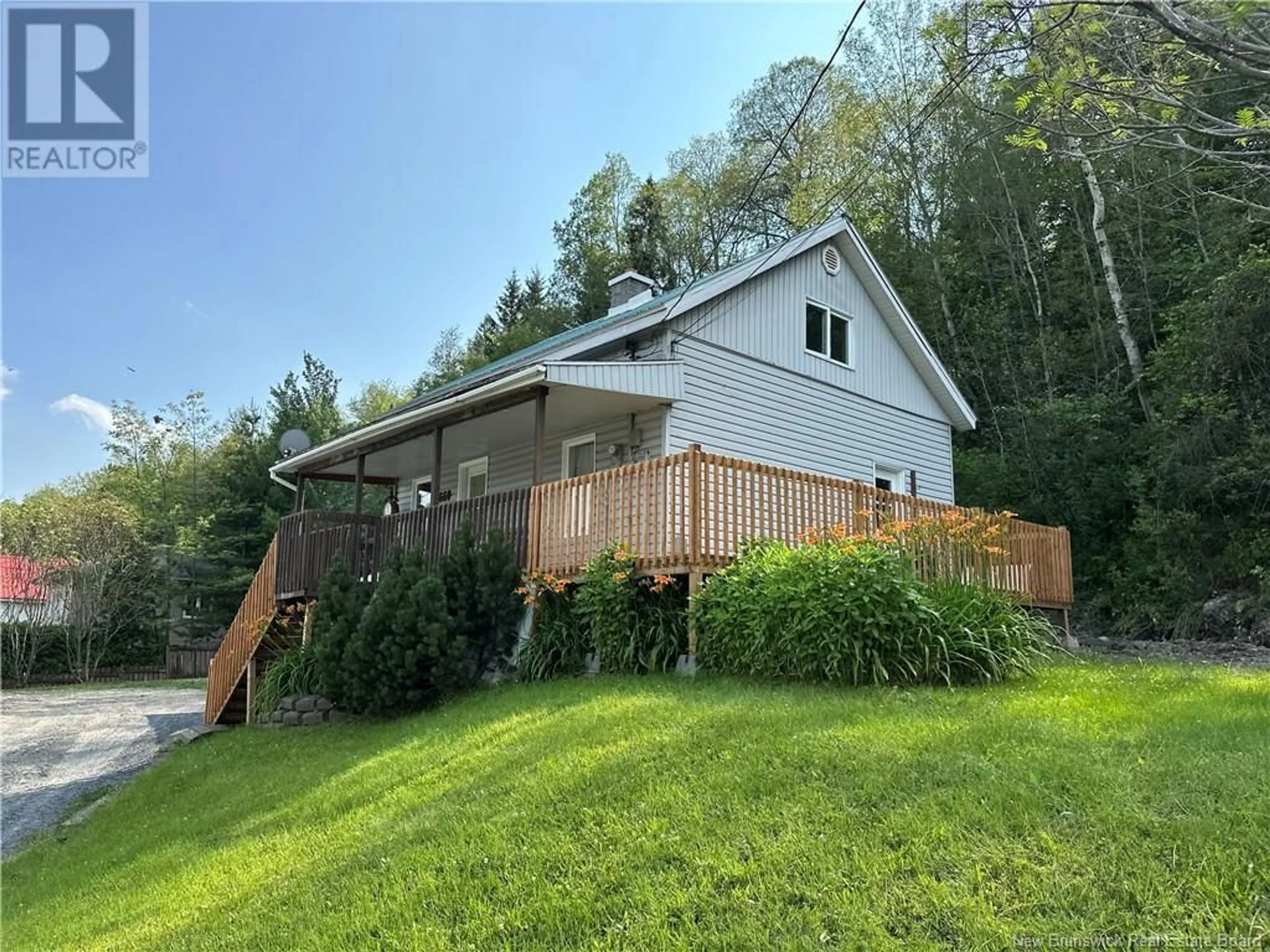 A pic from outside/outdoor area/front of a property/back of a property/a pic from drone, water/lake/river/ocean view for 660 CANADA ROAD, Edmundston New Brunswick E3V1W4