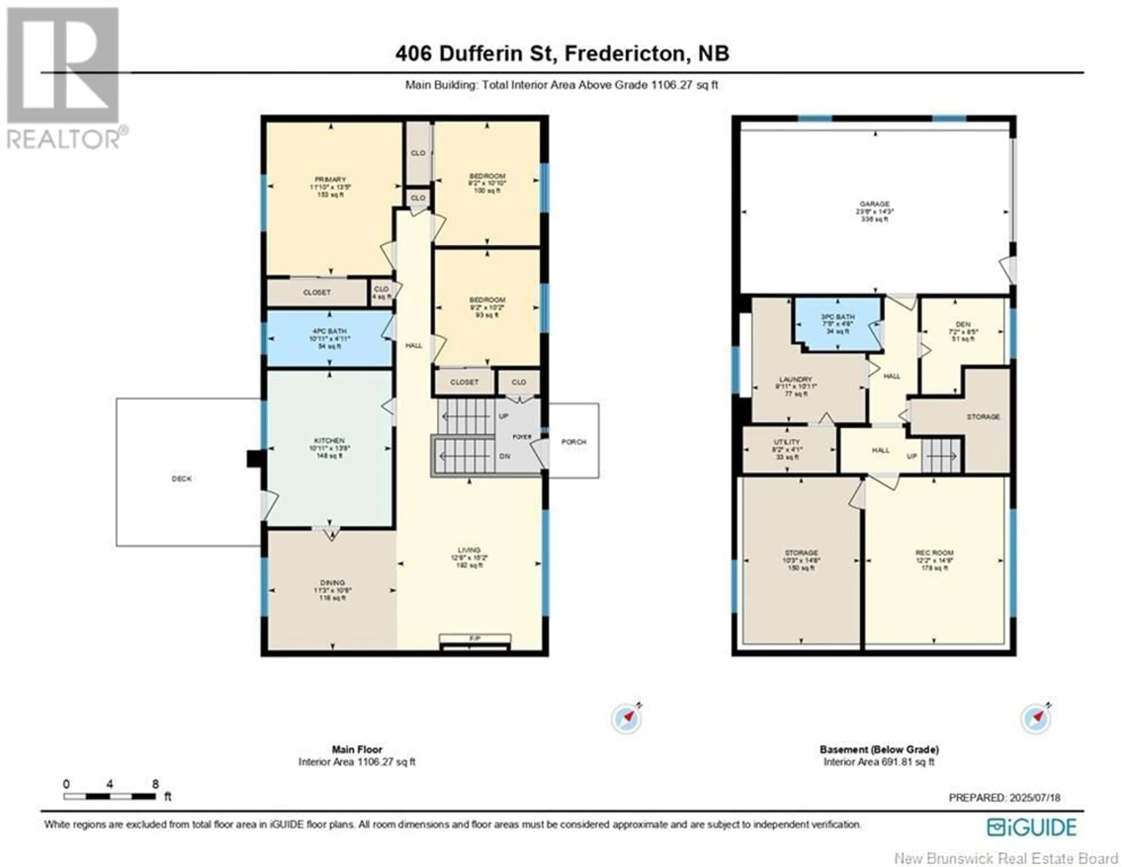 Floor plan for 406 DUFFERIN STREET, Fredericton New Brunswick E3B3A7
