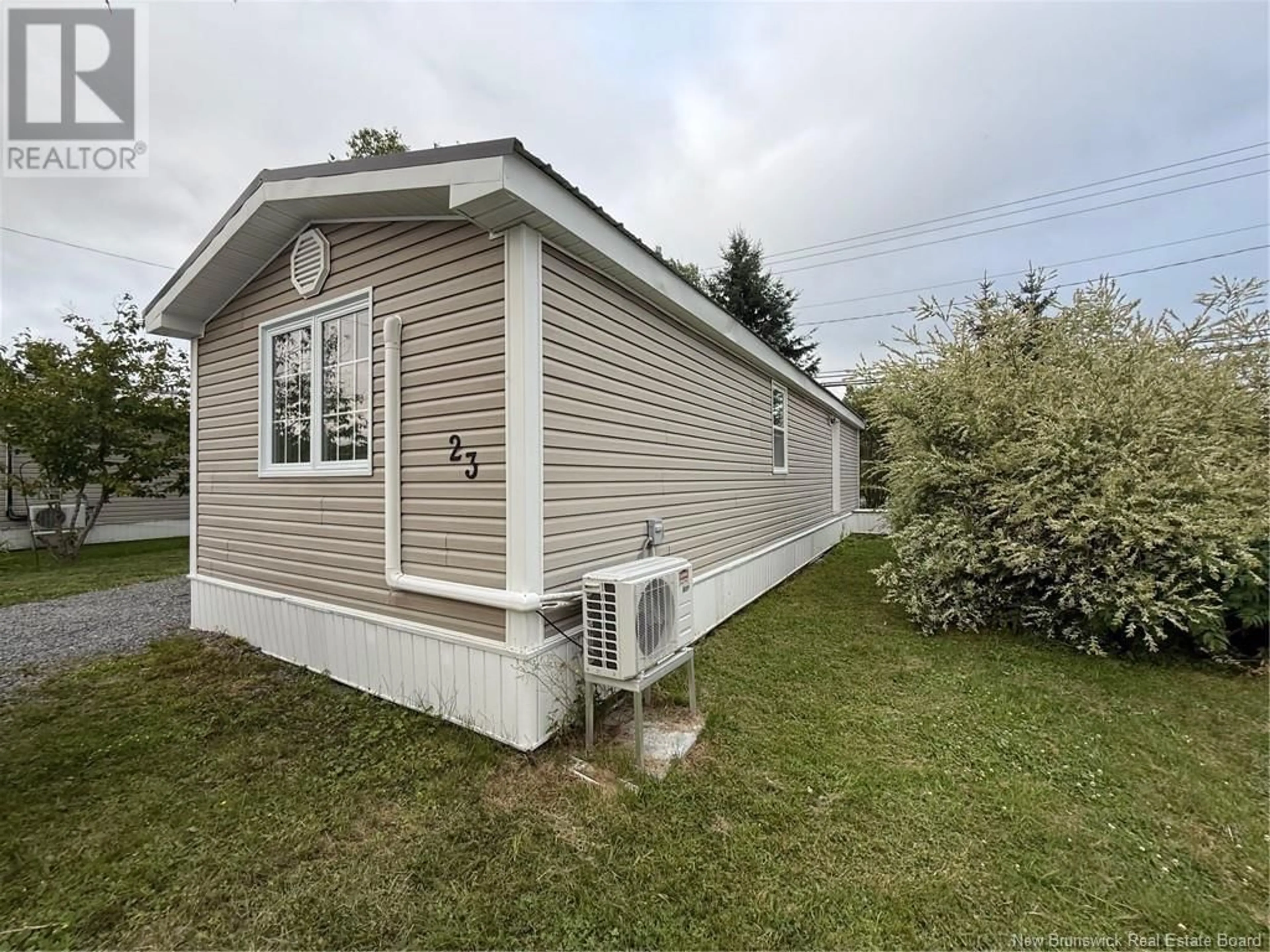 Home with vinyl exterior material, street for 23 HEDGEVIEW DRIVE, Fredericton New Brunswick E3B6R7