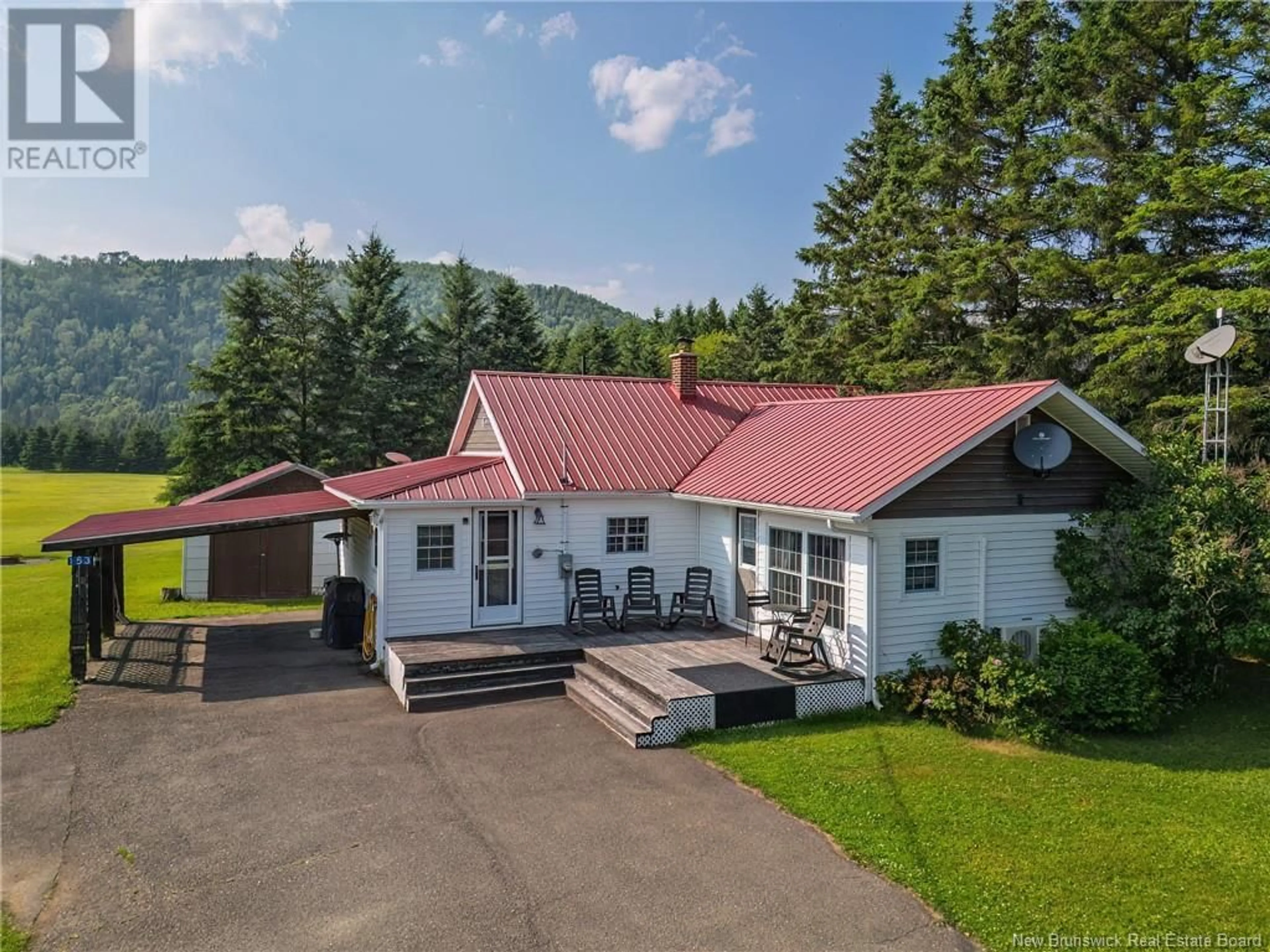 A pic from outside/outdoor area/front of a property/back of a property/a pic from drone, mountain view for 153 RILEY BROOK NORTH, Riley Brook New Brunswick E7G2P2