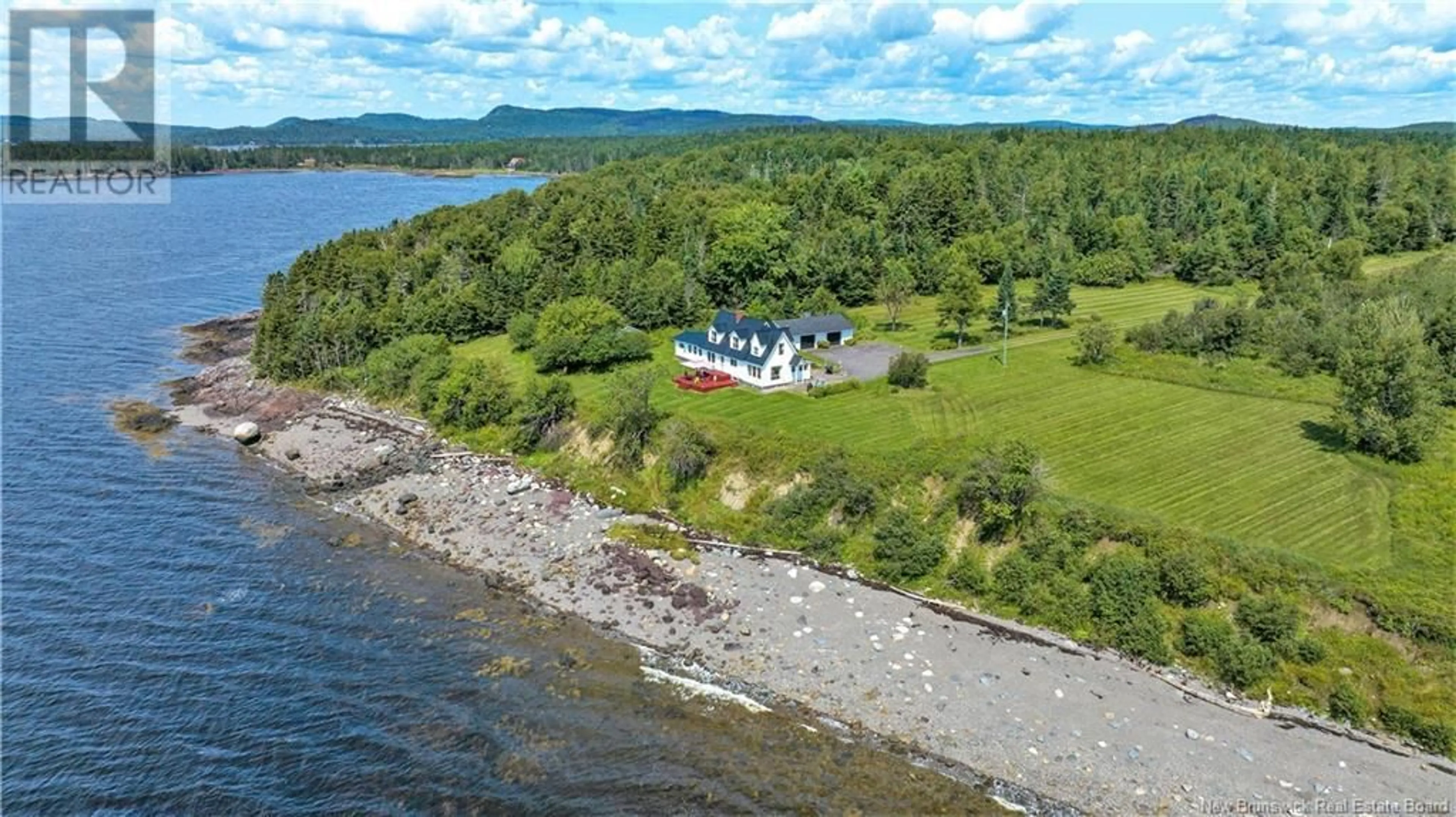 A pic from outside/outdoor area/front of a property/back of a property/a pic from drone, water/lake/river/ocean view for 280 HOLTS POINT ROAD, Bocabec New Brunswick E5B3N4