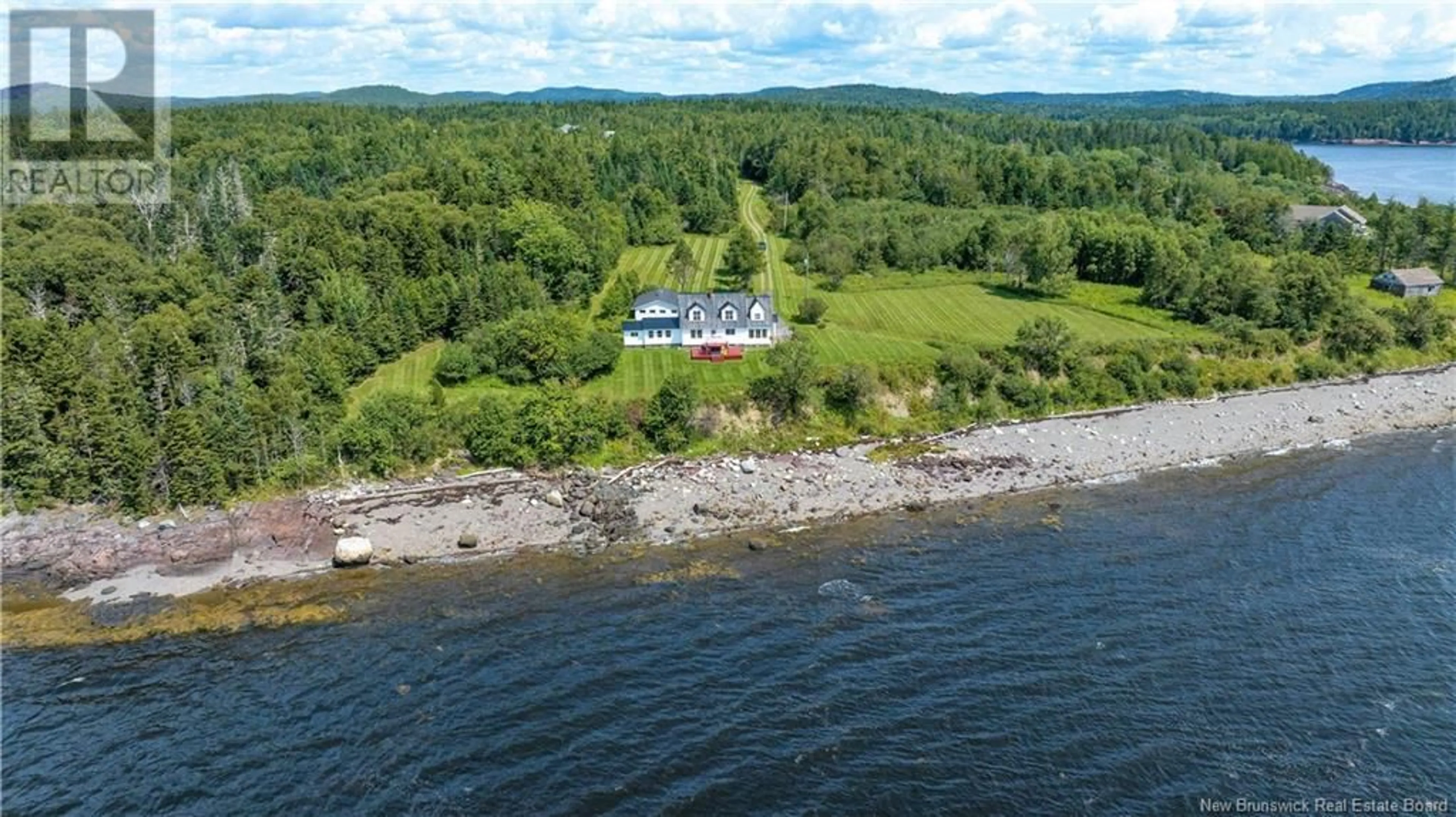 A pic from outside/outdoor area/front of a property/back of a property/a pic from drone, water/lake/river/ocean view for 280 HOLTS POINT ROAD, Bocabec New Brunswick E5B3N4