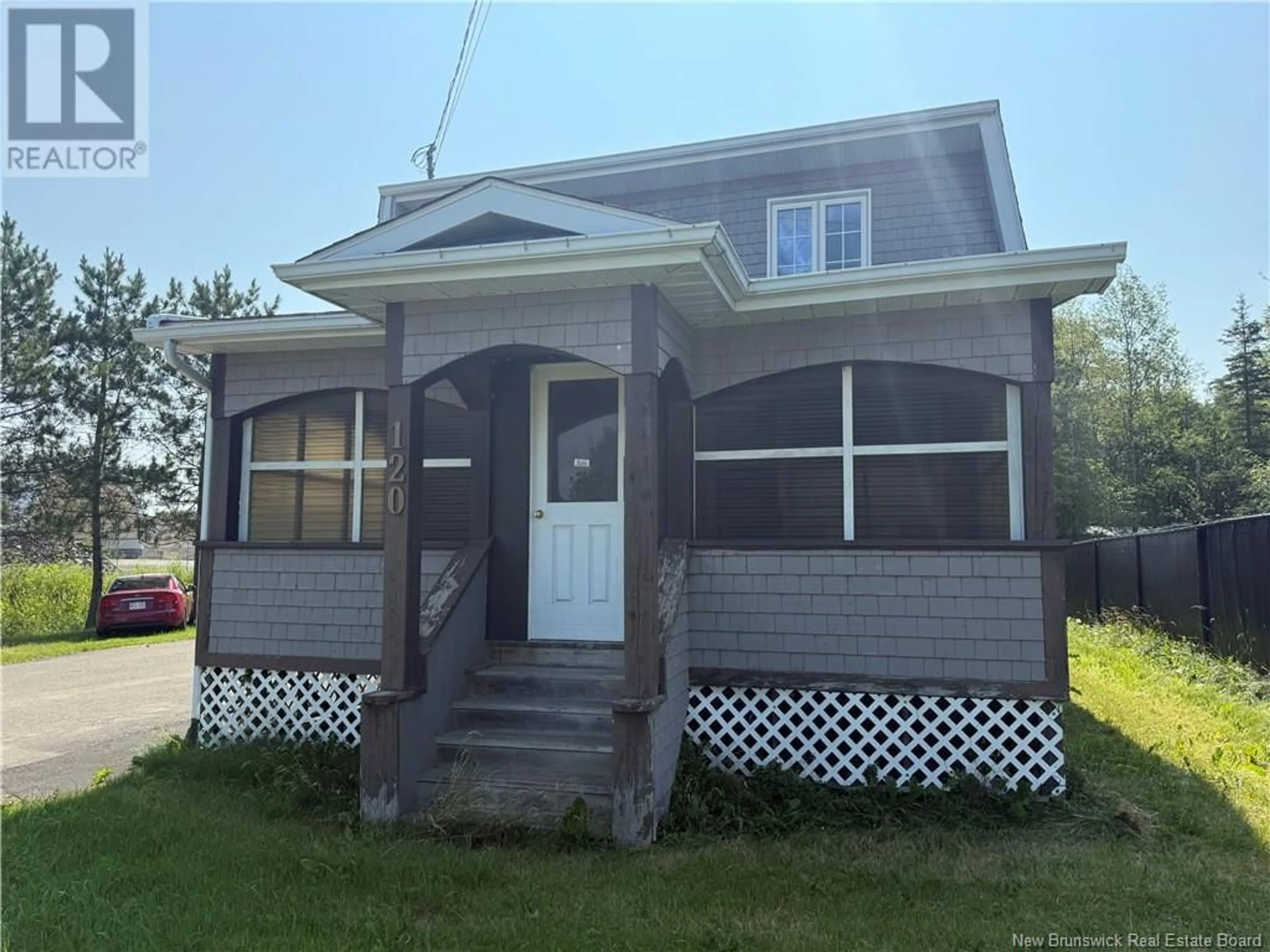 Home with vinyl exterior material, street for 120 DRUMMOND STATION ROAD, Drummond New Brunswick E3Y1W3