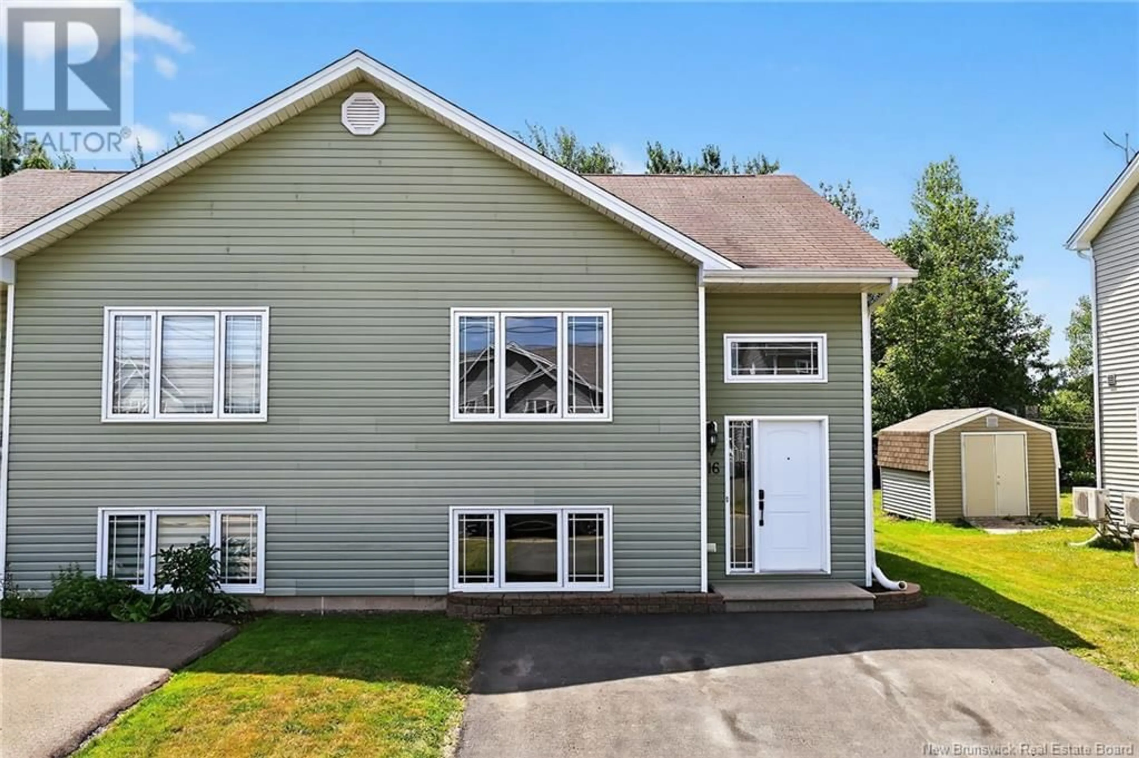 Home with vinyl exterior material, street for 16 SALEM COURT, Moncton New Brunswick E1G0G5