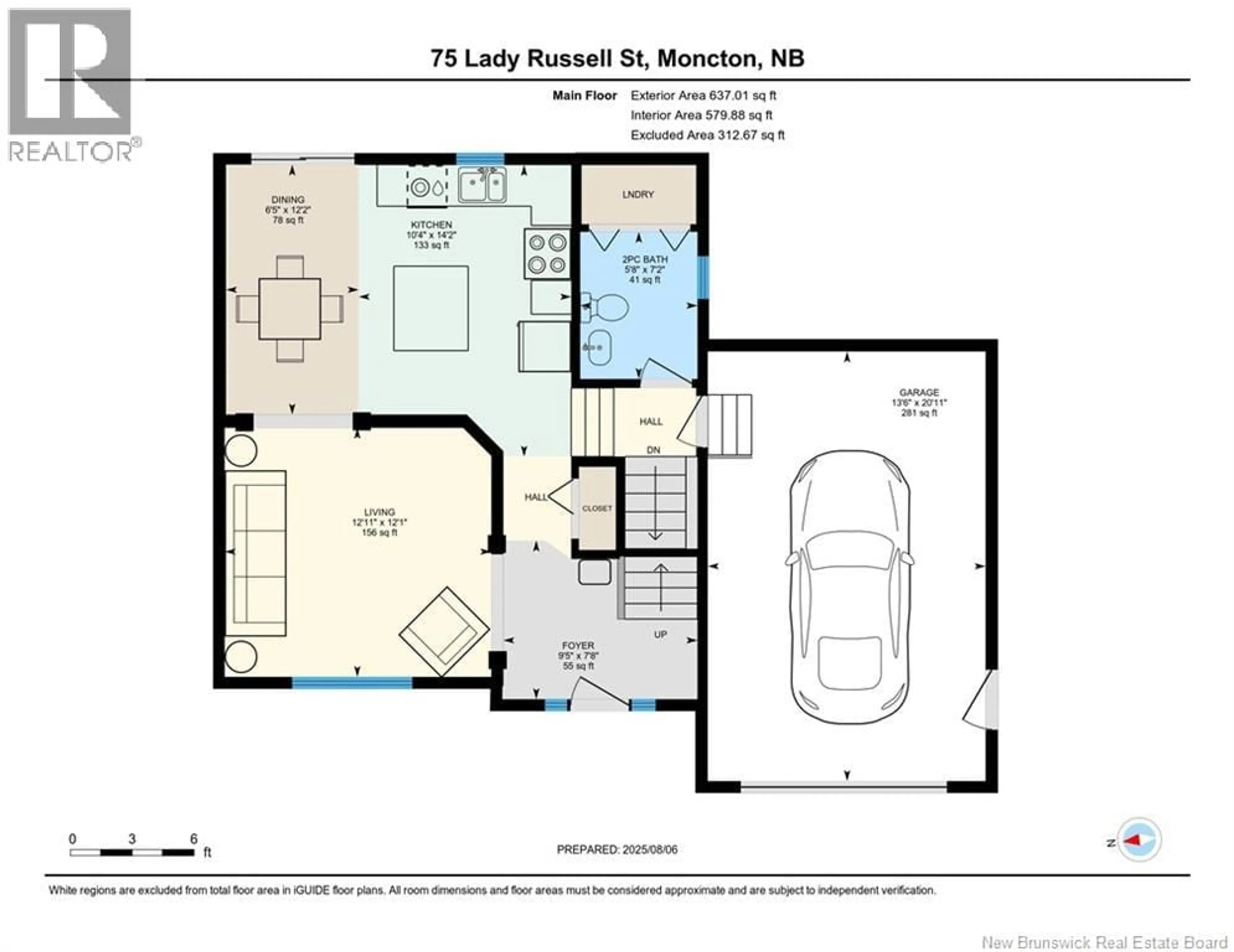 Floor plan for 75 LADY RUSSELL, Moncton New Brunswick E1E0C2