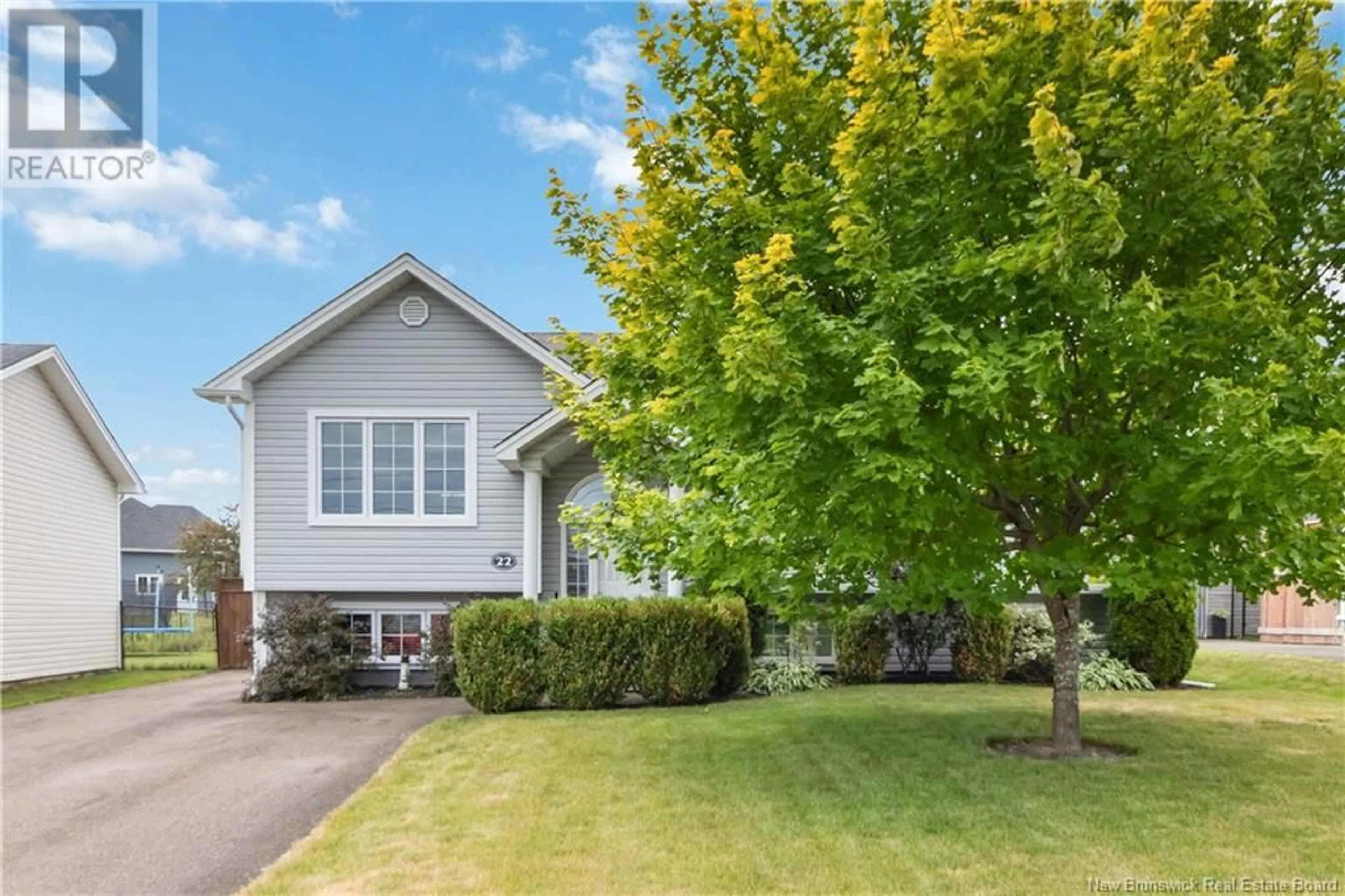 Home with vinyl exterior material, street for 22 FALCON DRIVE, Moncton New Brunswick E1G0H7