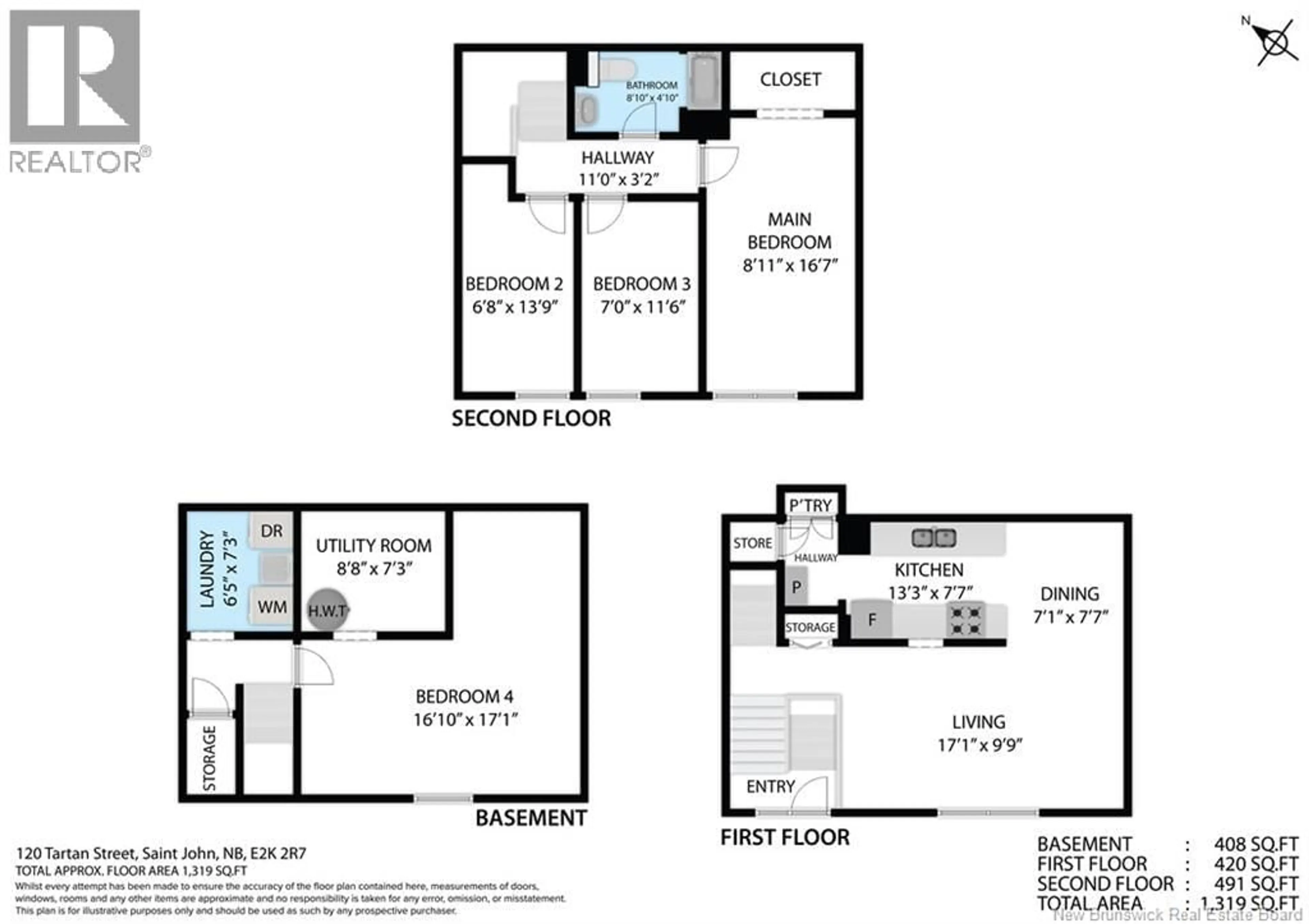 Floor plan for 120 TARTAN STREET, Saint John New Brunswick E2K2R7