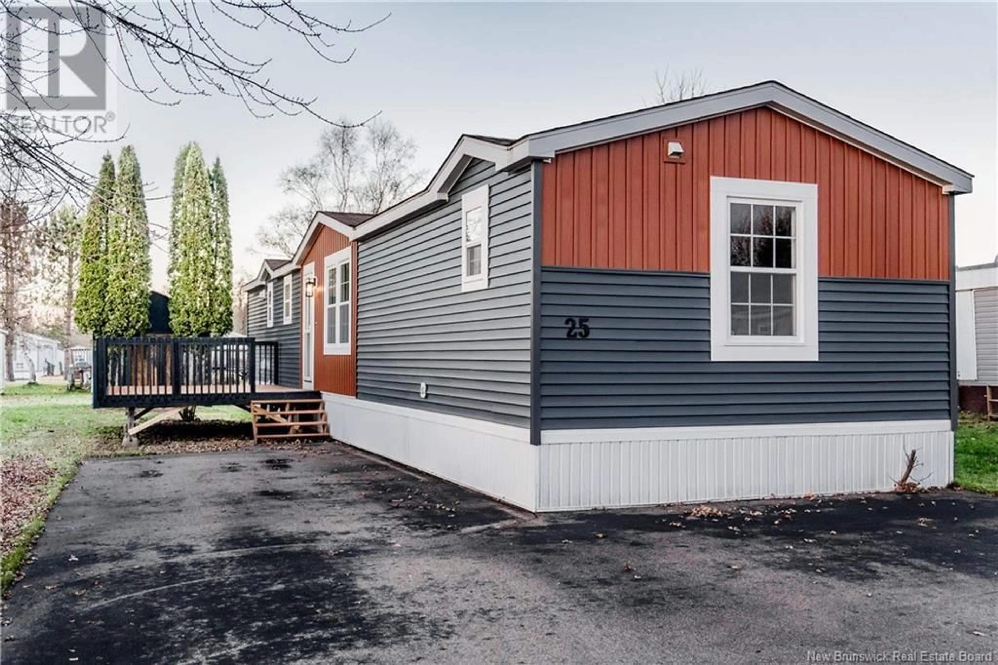 Home with vinyl exterior material, street for 25 1ST STREET, Sussex Corner New Brunswick E4E2W1