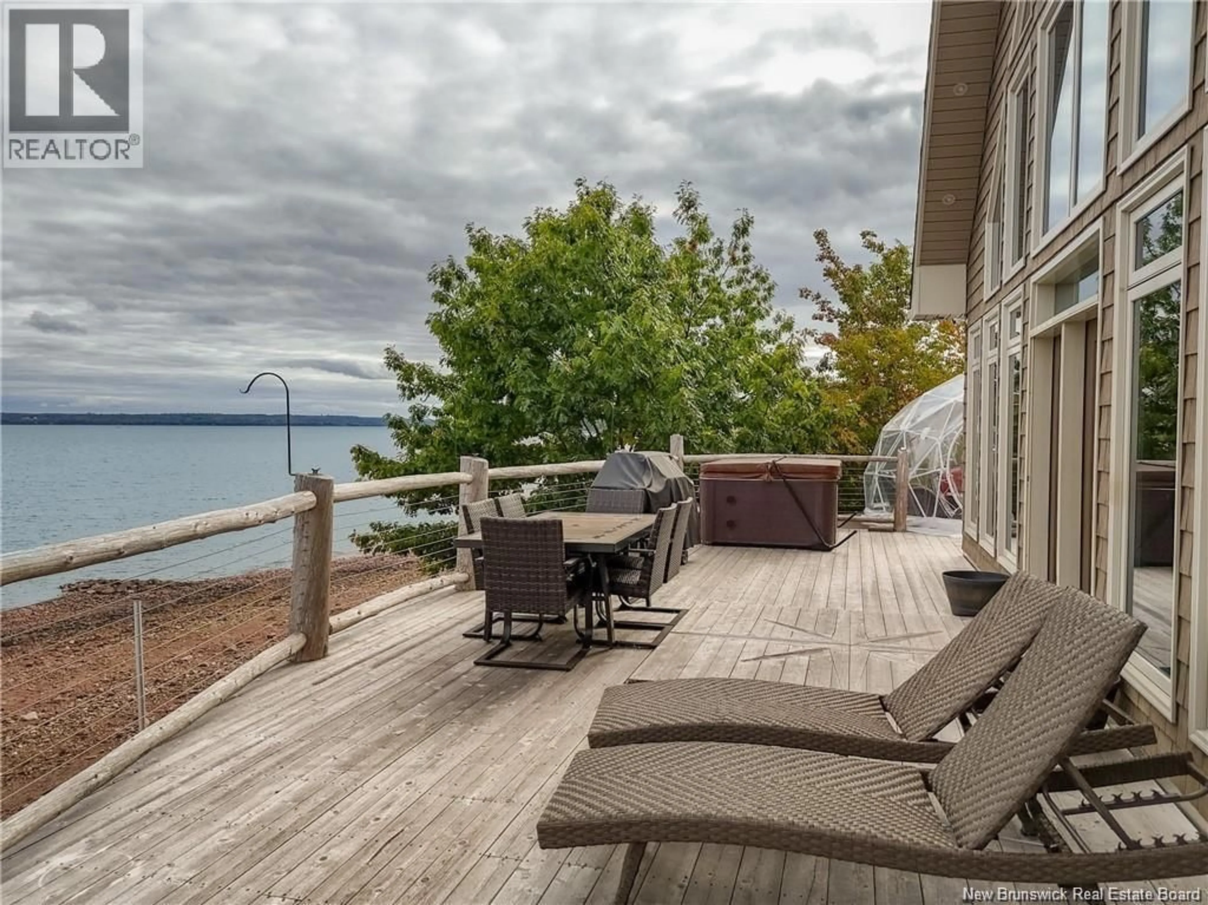 Patio, water/lake/river/ocean view for 16 BEECHER LANE, Douglas Harbour New Brunswick E4B1Z7