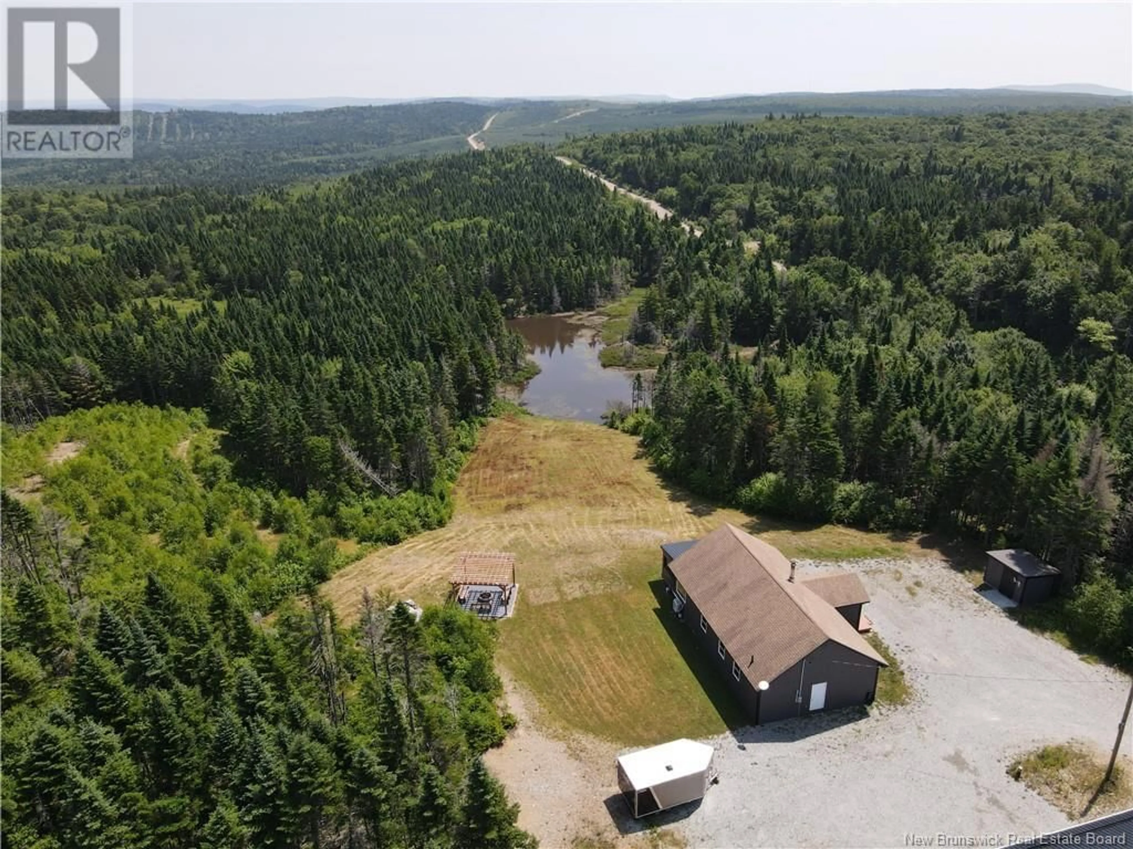 A pic from outside/outdoor area/front of a property/back of a property/a pic from drone, water/lake/river/ocean view for 855 SHEPODY ROAD, Londonderry New Brunswick E4E0K8