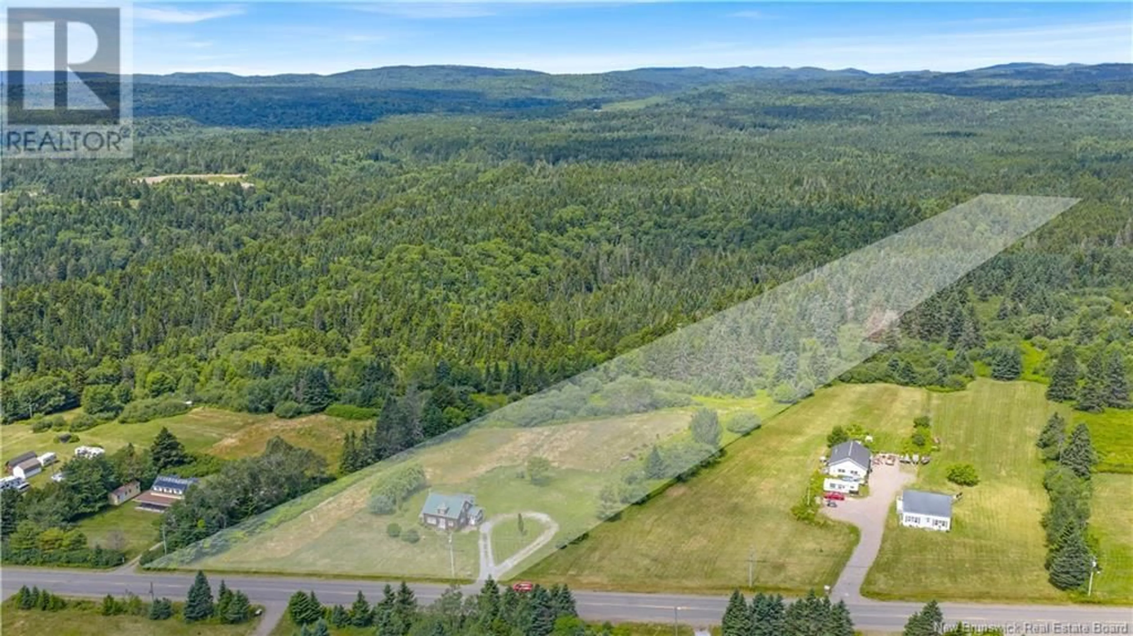 A pic from outside/outdoor area/front of a property/back of a property/a pic from drone, forest/trees view for 139 BIG SALMON RIVER ROAD, Bay View New Brunswick E5R1J8