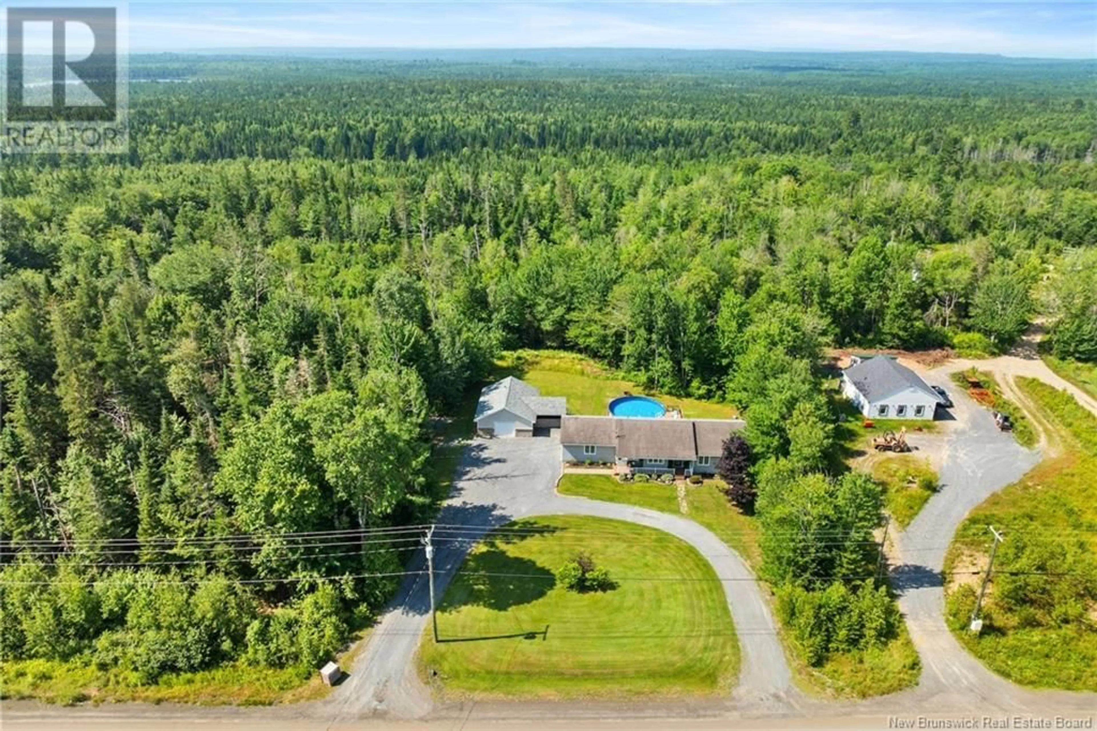 A pic from outside/outdoor area/front of a property/back of a property/a pic from drone, forest/trees view for 2291 ROUTE 620, Royal Road New Brunswick E3G6N9