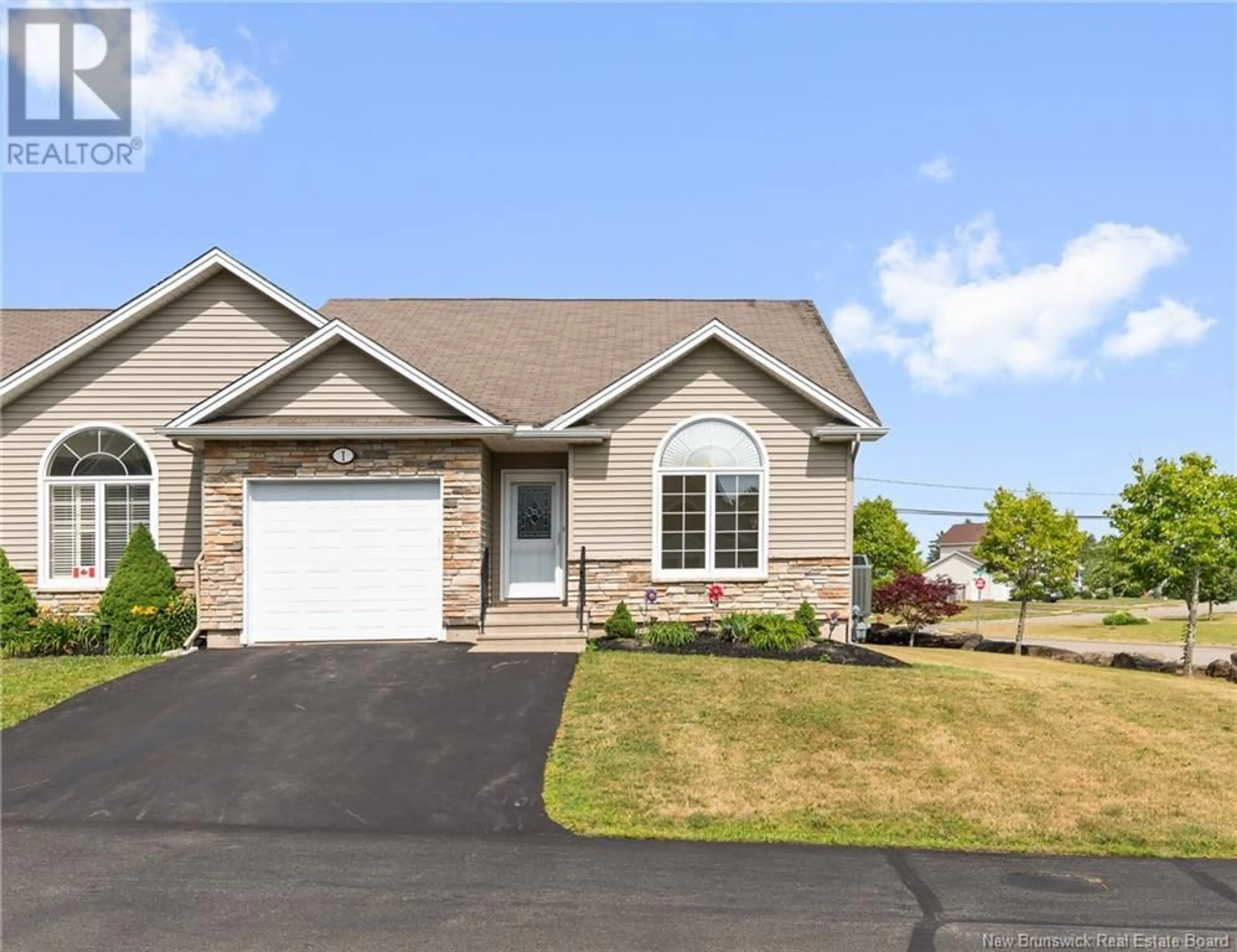 Home with vinyl exterior material, street for 1 ROCKLEY LANE, Moncton New Brunswick E1G0C4