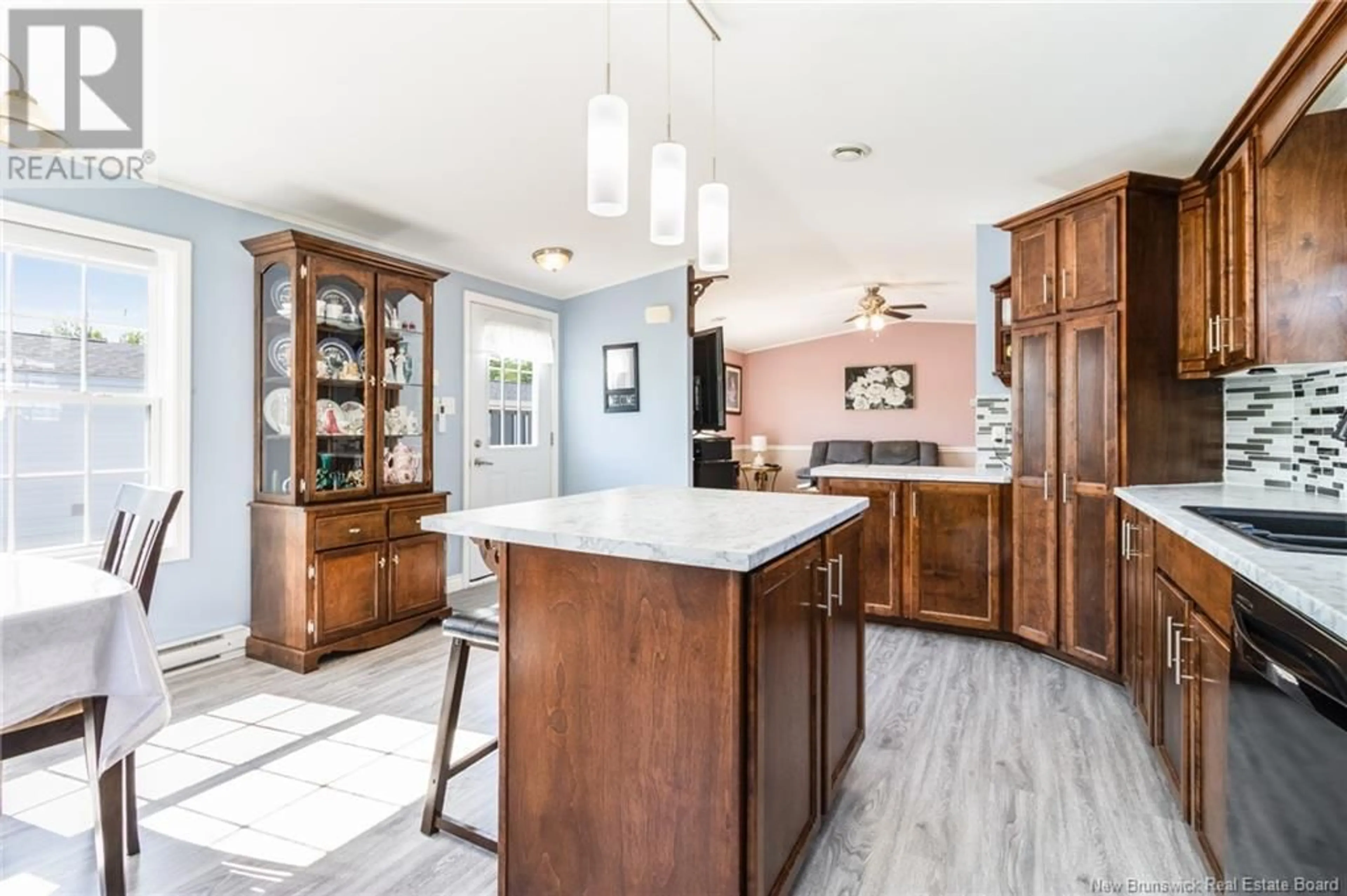 Open concept kitchen, ceramic/tile floor for 86 JACOB STREET, Fredericton New Brunswick E3G0N7