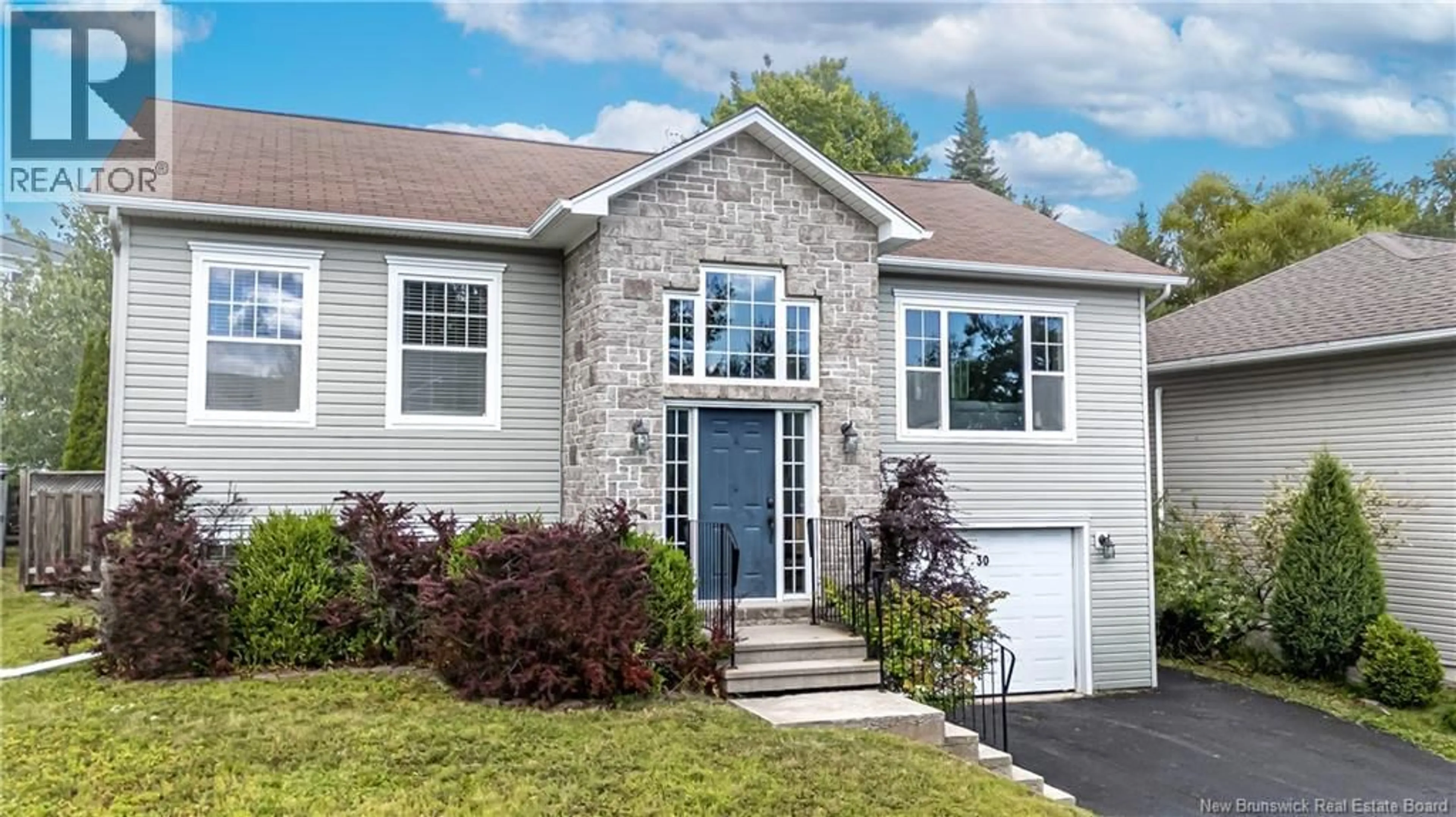 Home with vinyl exterior material, street for 30 BROWN BOULEVARD, Fredericton New Brunswick E3A0E4