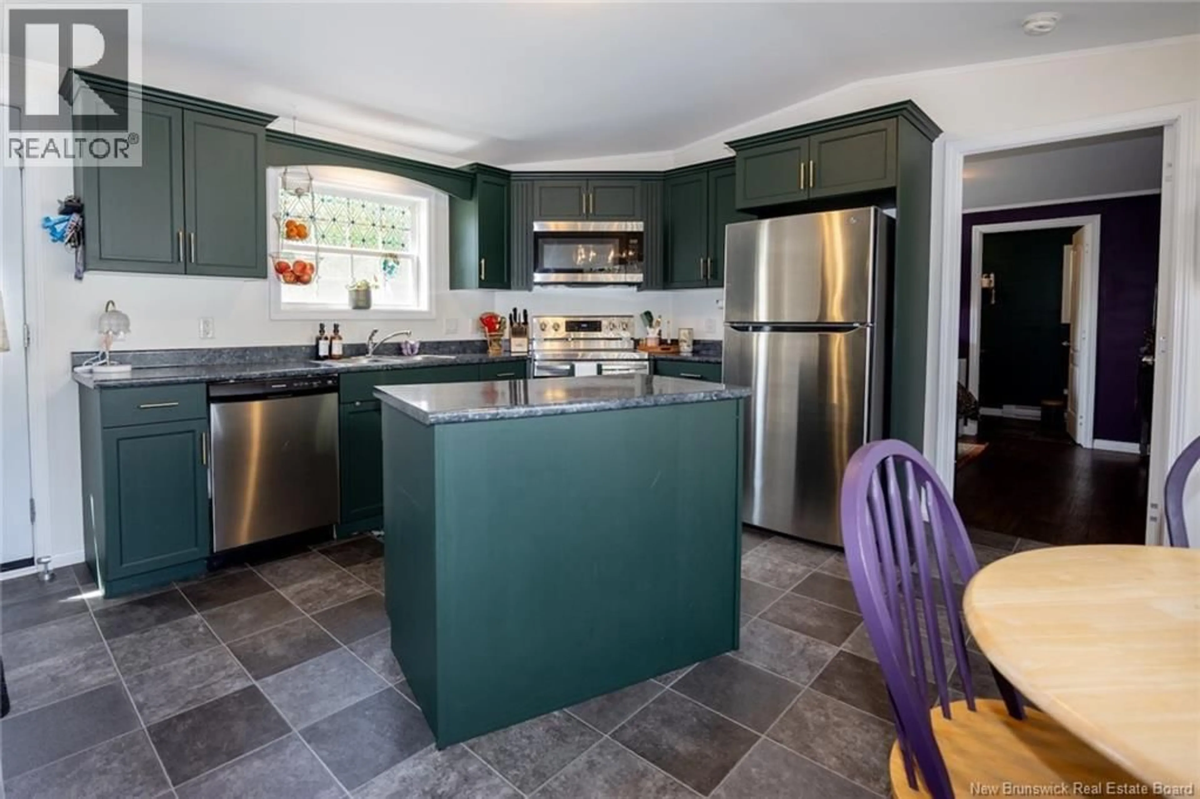 Open concept kitchen, ceramic/tile floor for 91 NORTHWOOD STREET, Fredericton New Brunswick E3B6R4