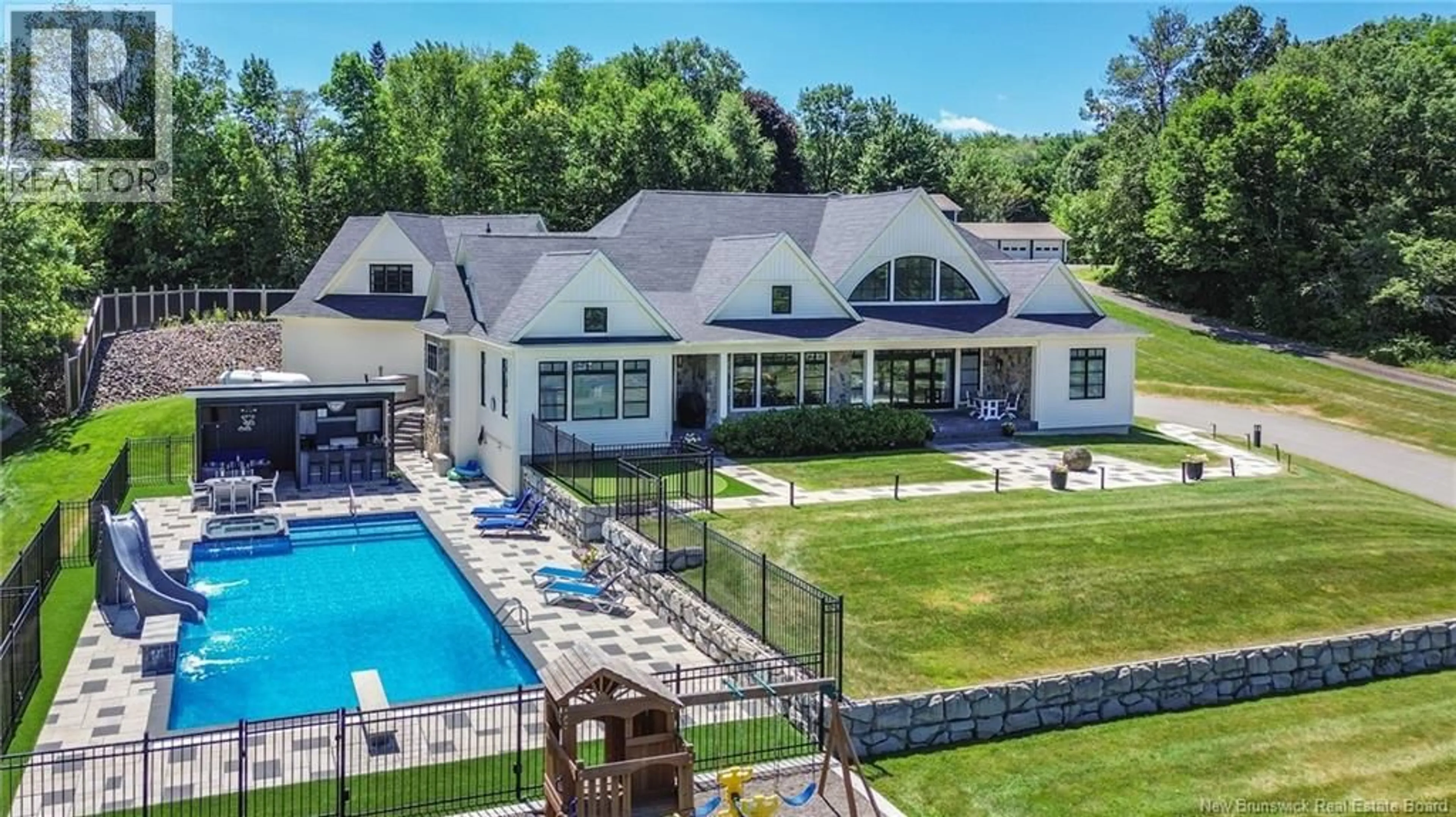 A pic from outside/outdoor area/front of a property/back of a property/a pic from drone, mountain view for 1520 WOODSTOCK ROAD, Fredericton New Brunswick E3C1P3