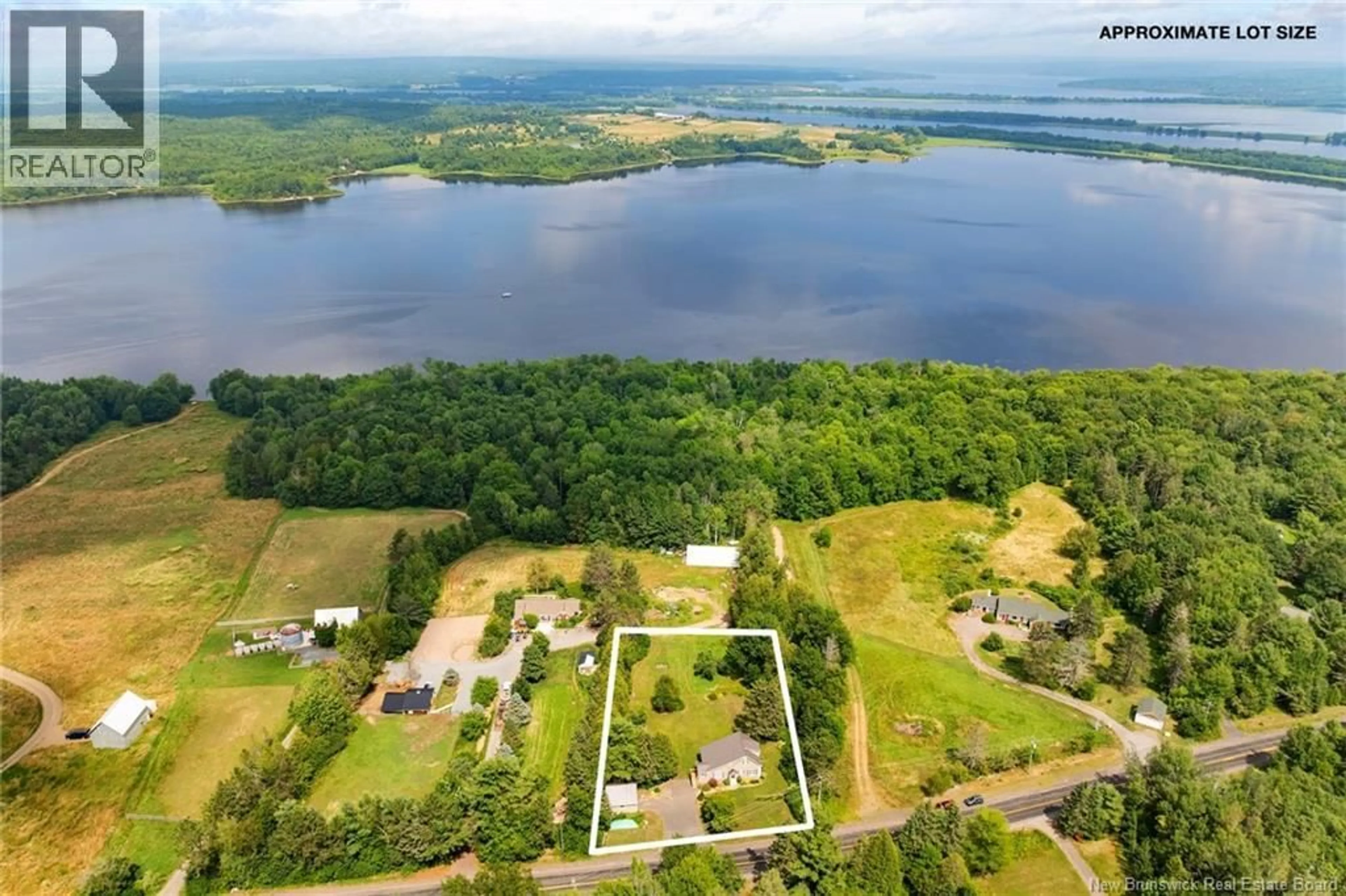 A pic from outside/outdoor area/front of a property/back of a property/a pic from drone, water/lake/river/ocean view for 4491 ROUTE 102, Queenstown New Brunswick E5M1Z5