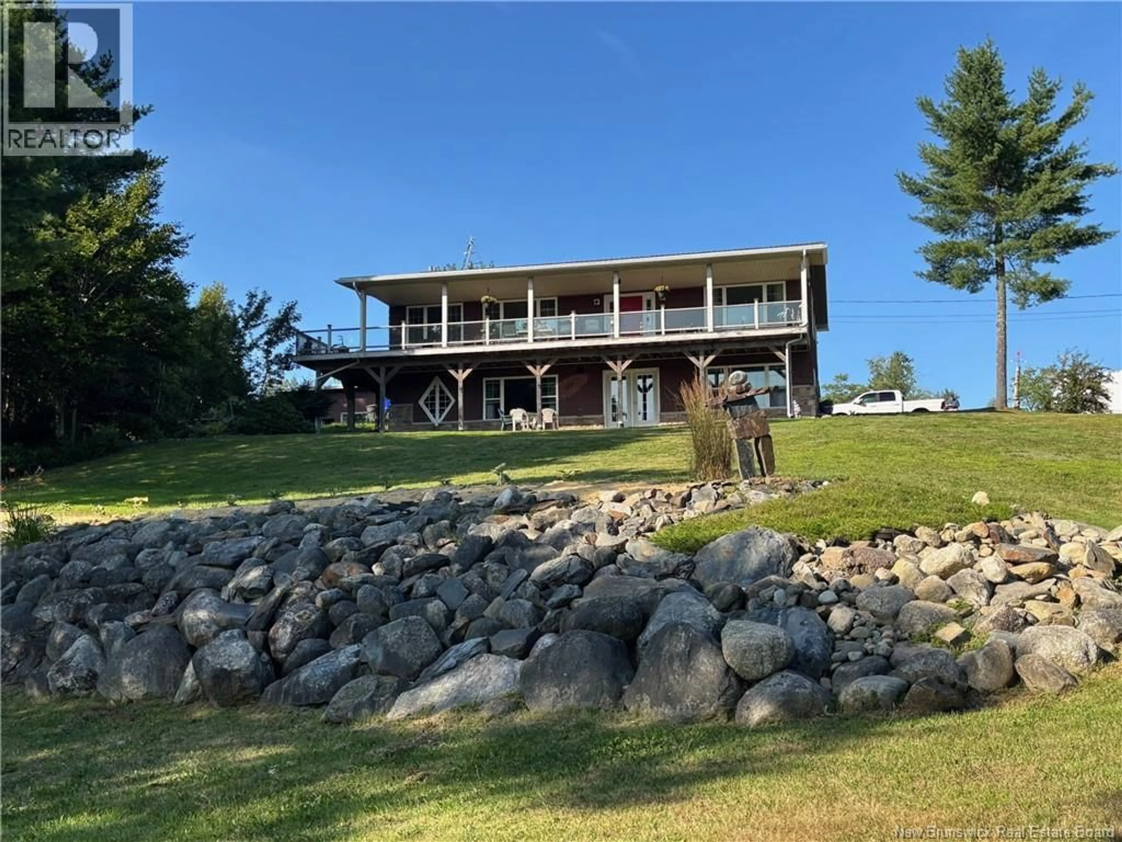 A pic from outside/outdoor area/front of a property/back of a property/a pic from drone, water/lake/river/ocean view for 112 MOORES MILLS CROSS ROAD, Moores Mills New Brunswick E5A1Y7