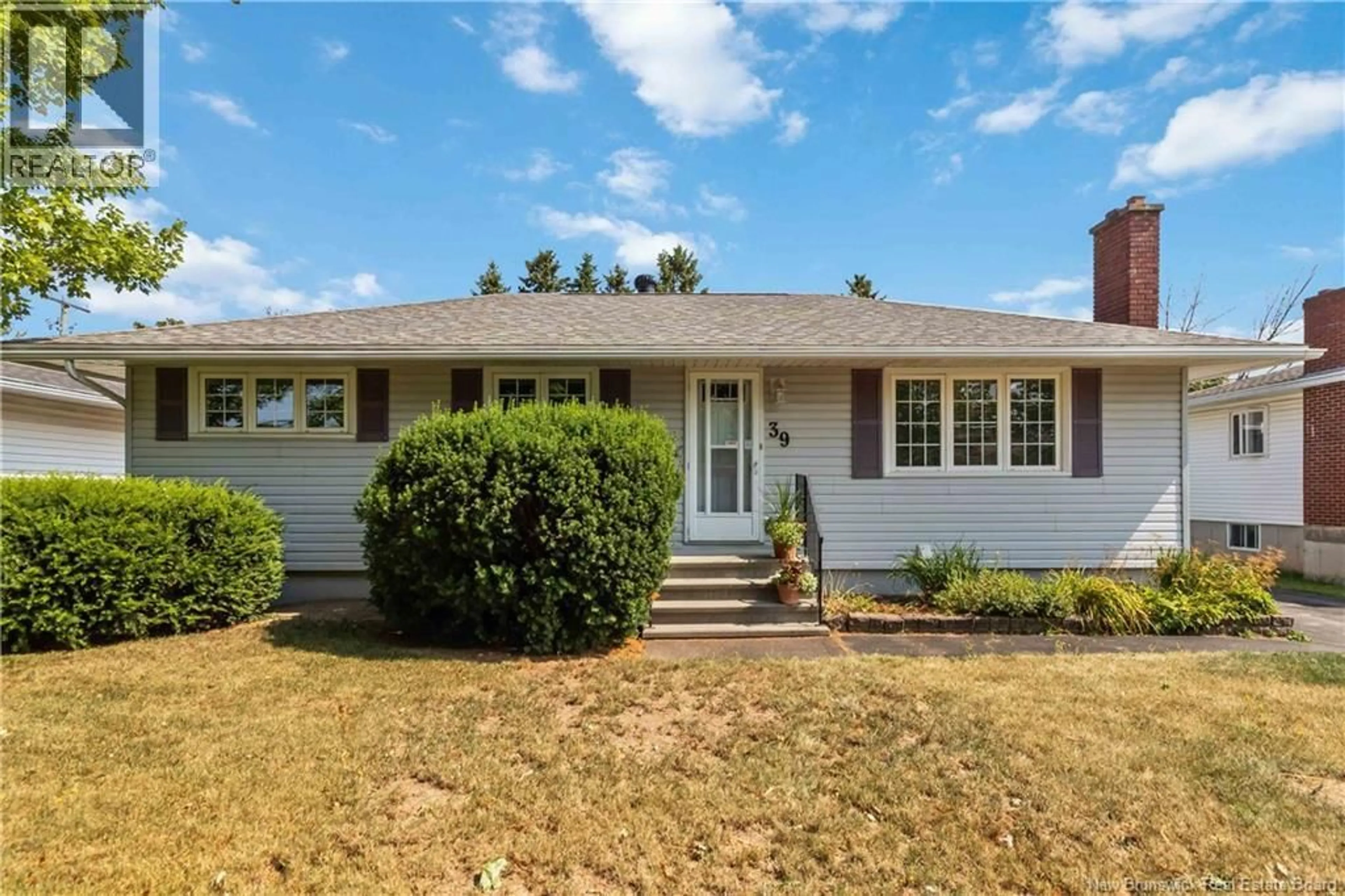 Home with vinyl exterior material, street for 39 LEESIDE DRIVE, Moncton New Brunswick E1C4L4