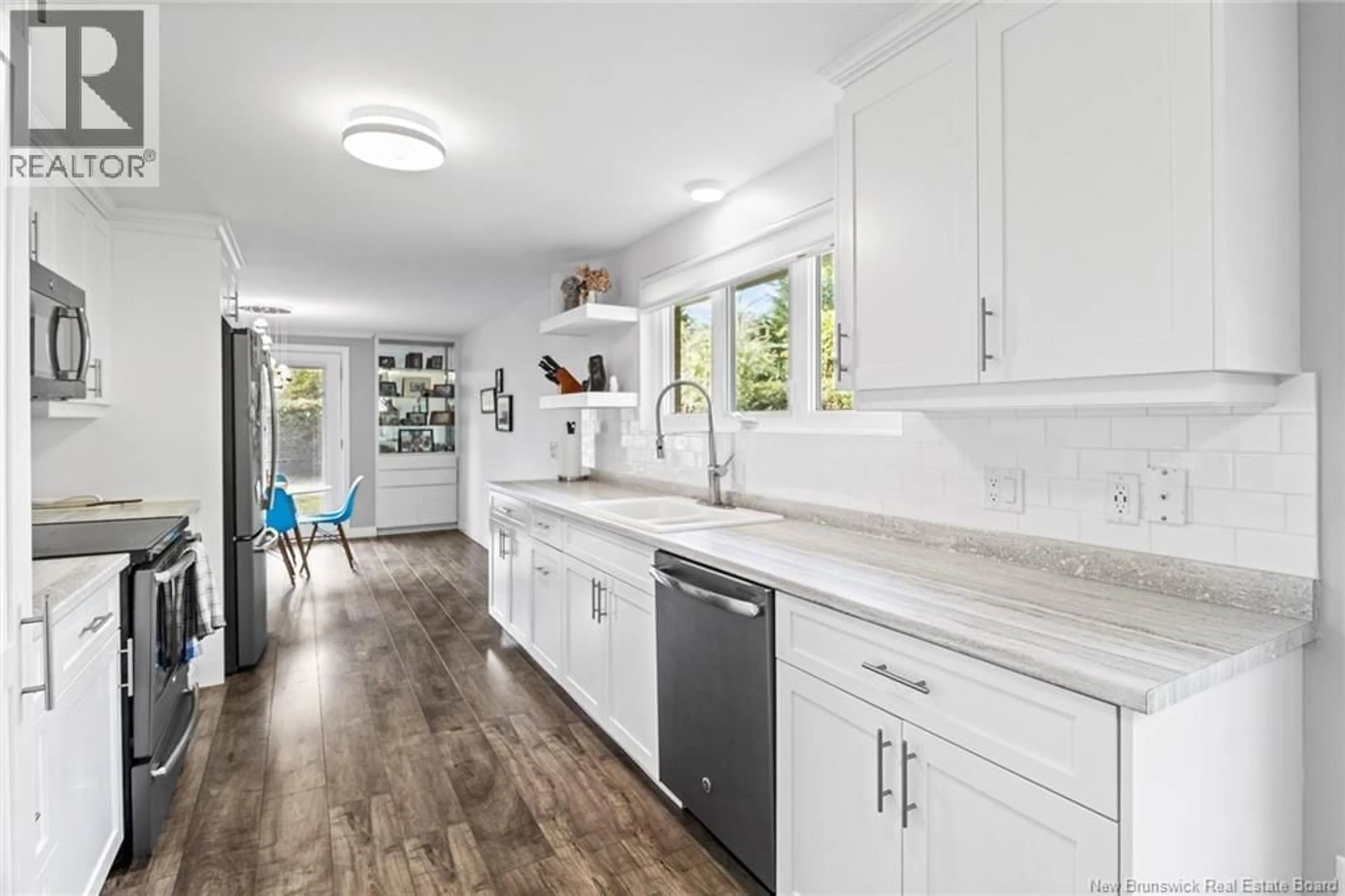 Open concept kitchen, ceramic/tile floor for 81 ASCOT DRIVE, Fredericton New Brunswick E3B6G1