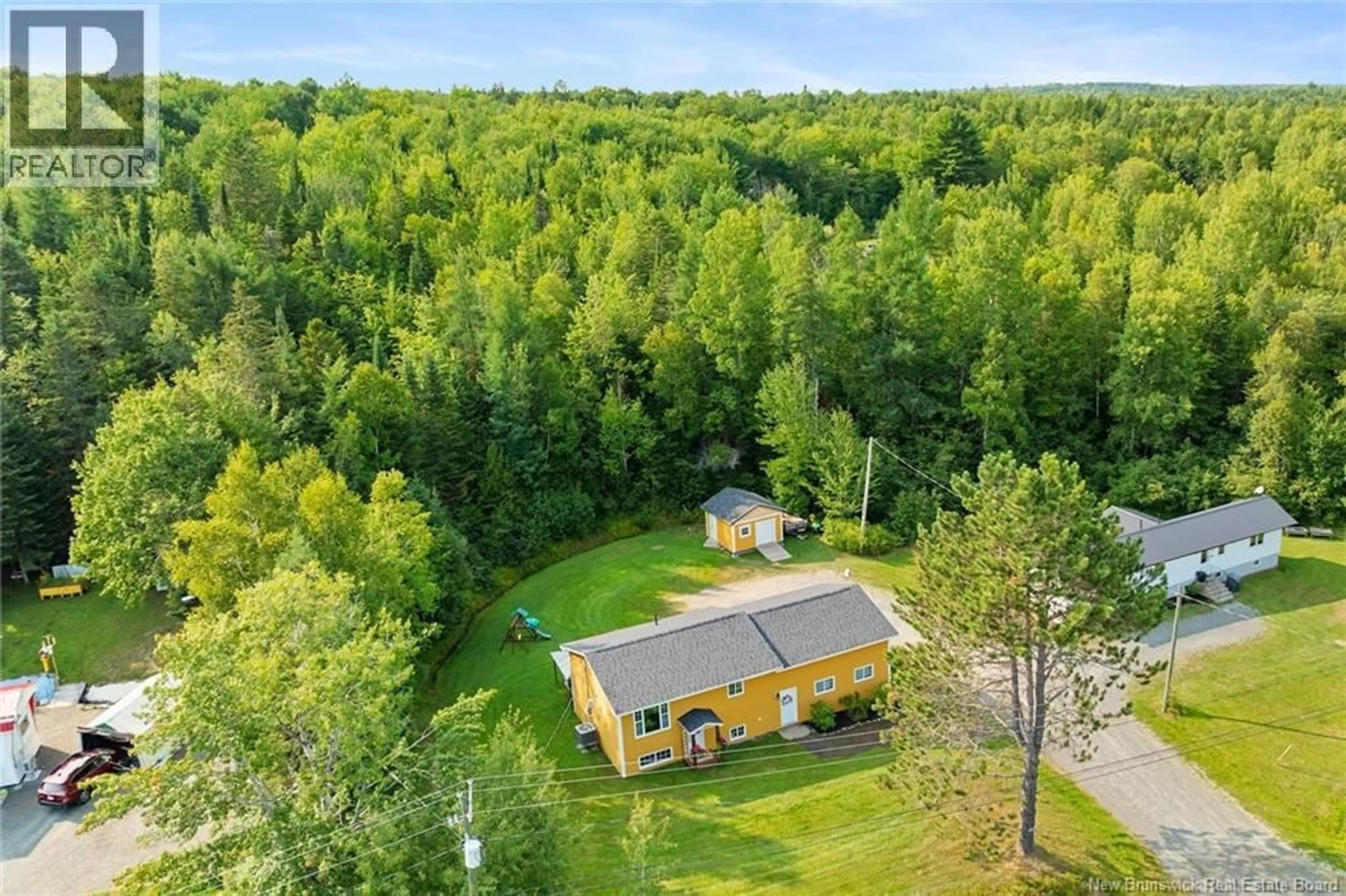 A pic from outside/outdoor area/front of a property/back of a property/a pic from drone, forest/trees view for 823 ROUTE 148, Killarney Road New Brunswick E6C1M1