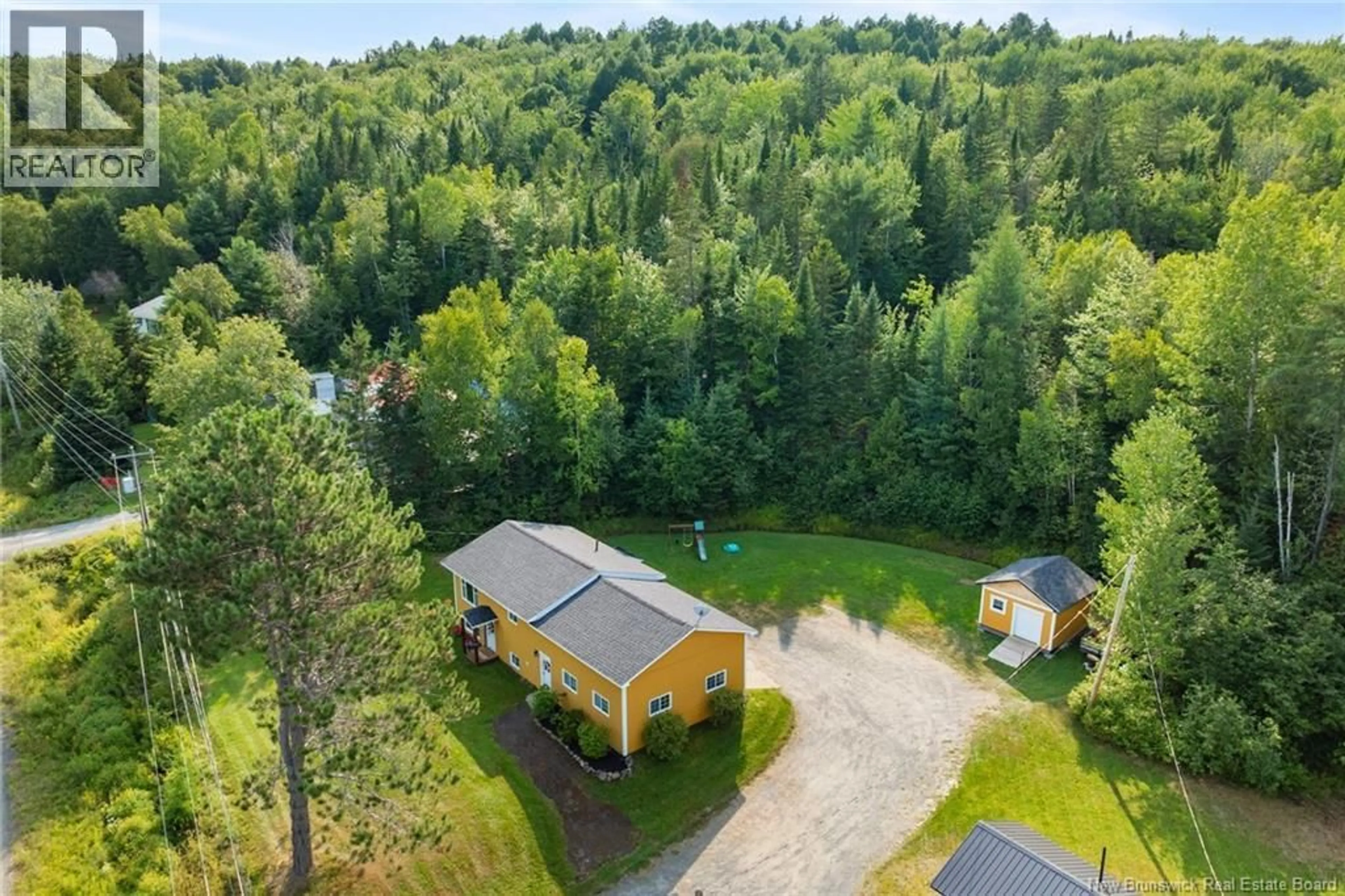 A pic from outside/outdoor area/front of a property/back of a property/a pic from drone, forest/trees view for 823 ROUTE 148, Killarney Road New Brunswick E6C1M1