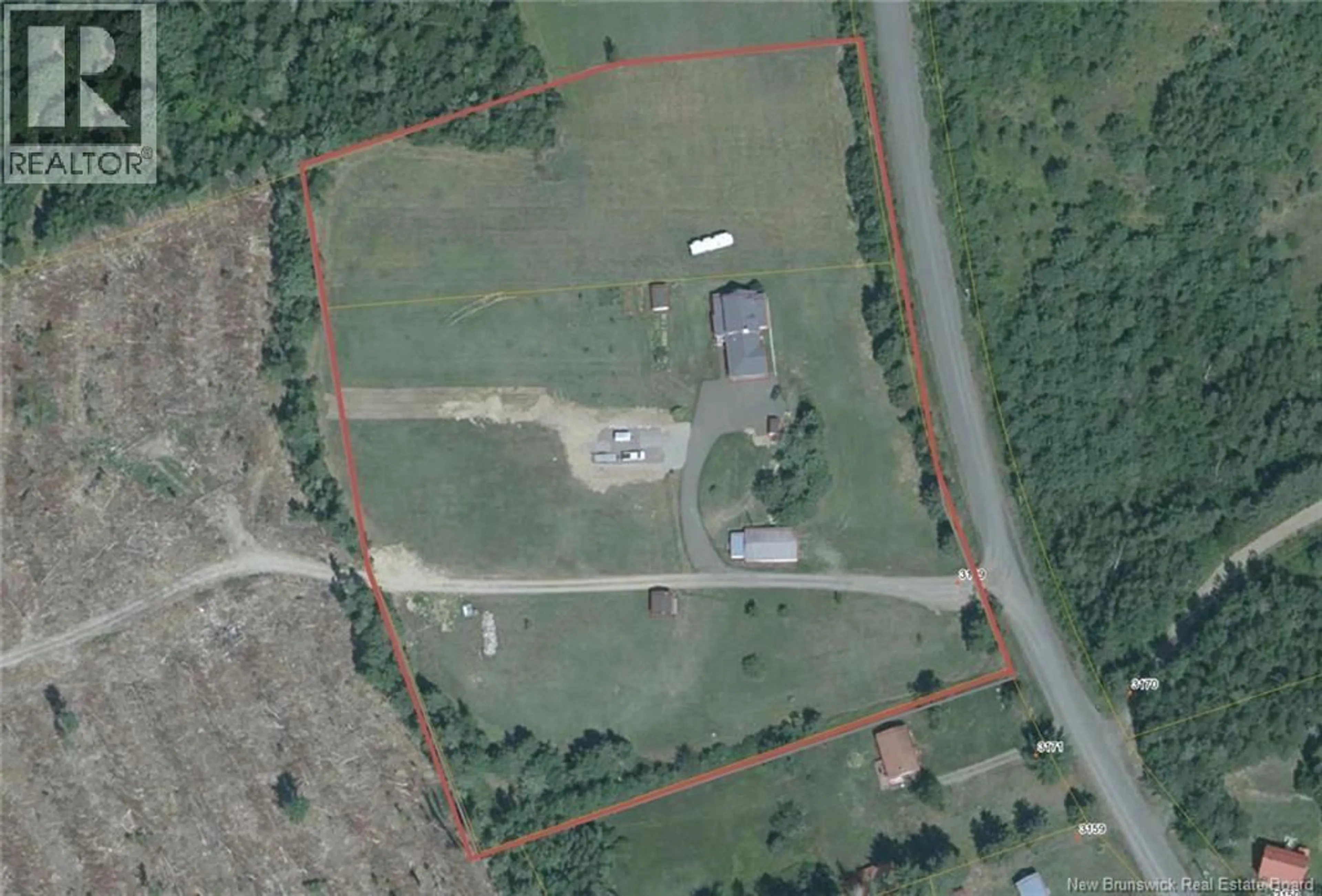 A pic from outside/outdoor area/front of a property/back of a property/a pic from drone, building for 3199 ROUTE 465, Beersville New Brunswick E4T2P1