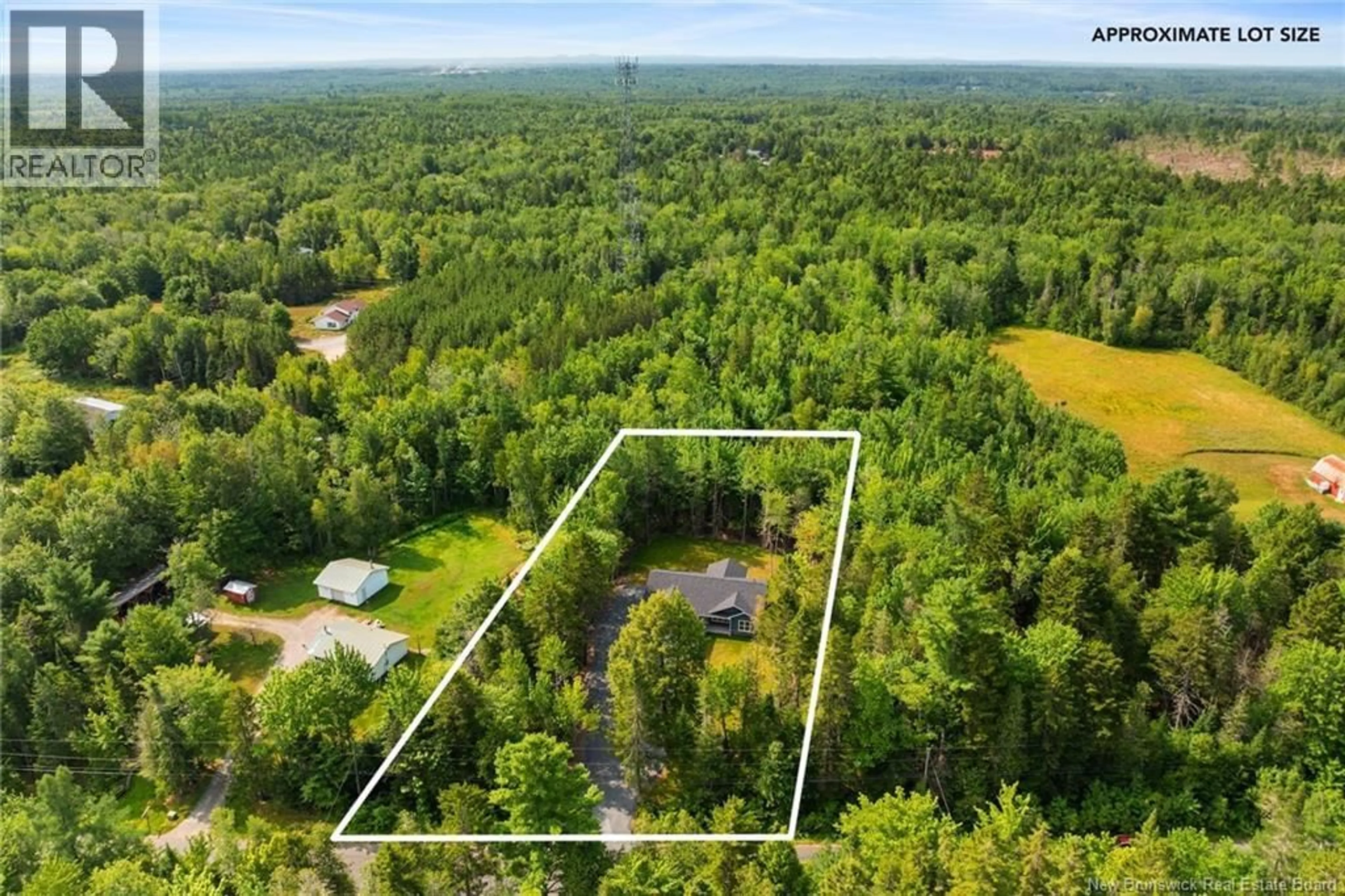 A pic from outside/outdoor area/front of a property/back of a property/a pic from drone, forest/trees view for 43 LORD ROAD, Beaver Dam New Brunswick E3B7V4