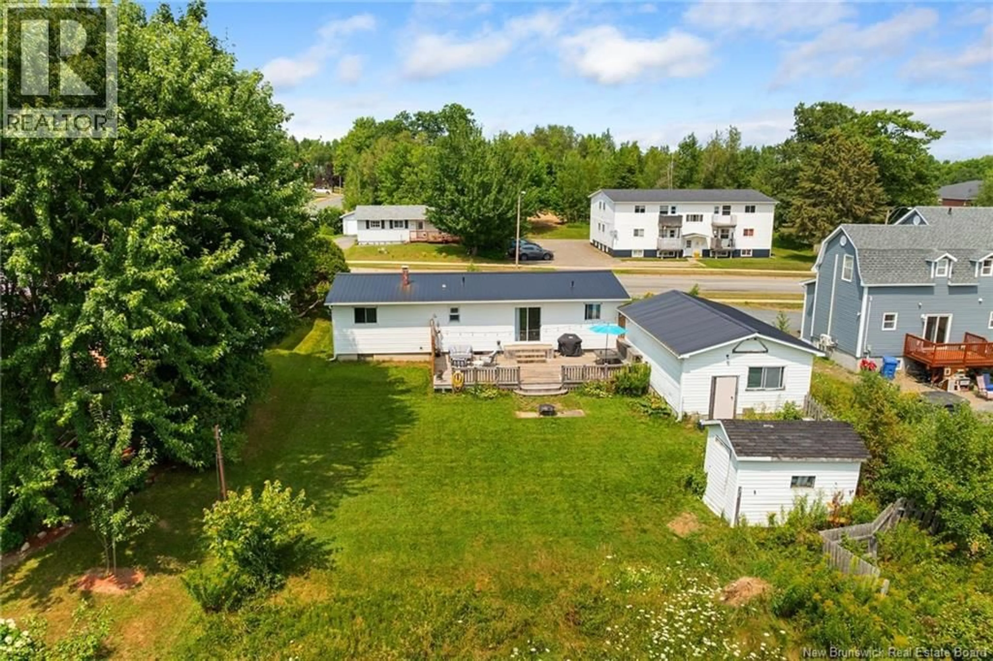 A pic from outside/outdoor area/front of a property/back of a property/a pic from drone, water/lake/river/ocean view for 86 LANDEGGER DRIVE, Nackawic New Brunswick E3G1G2