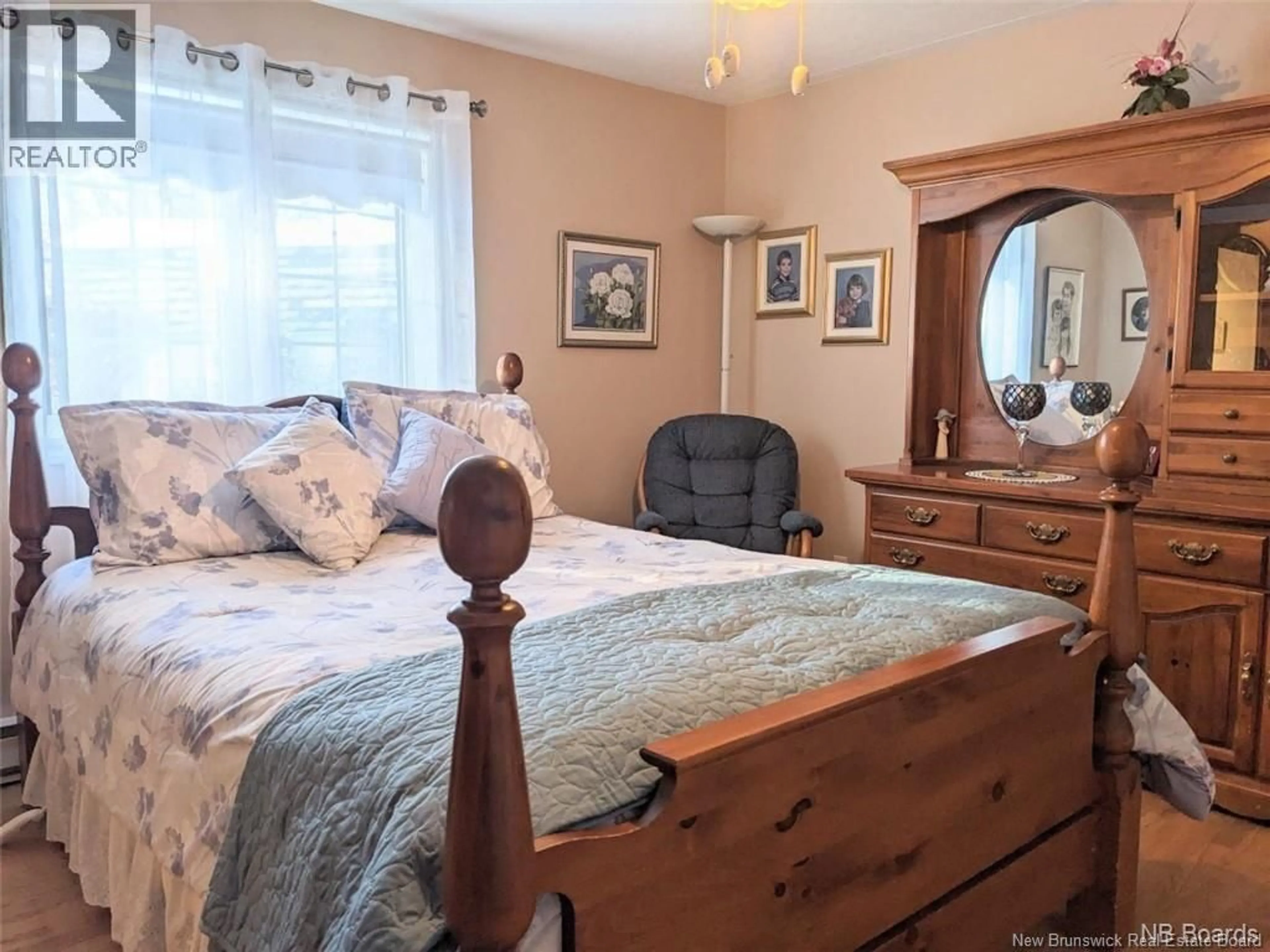 Bedroom with bed, wood/laminate floor for 2 BUSHVILLE DRIVE, Miramichi New Brunswick E1N4R4
