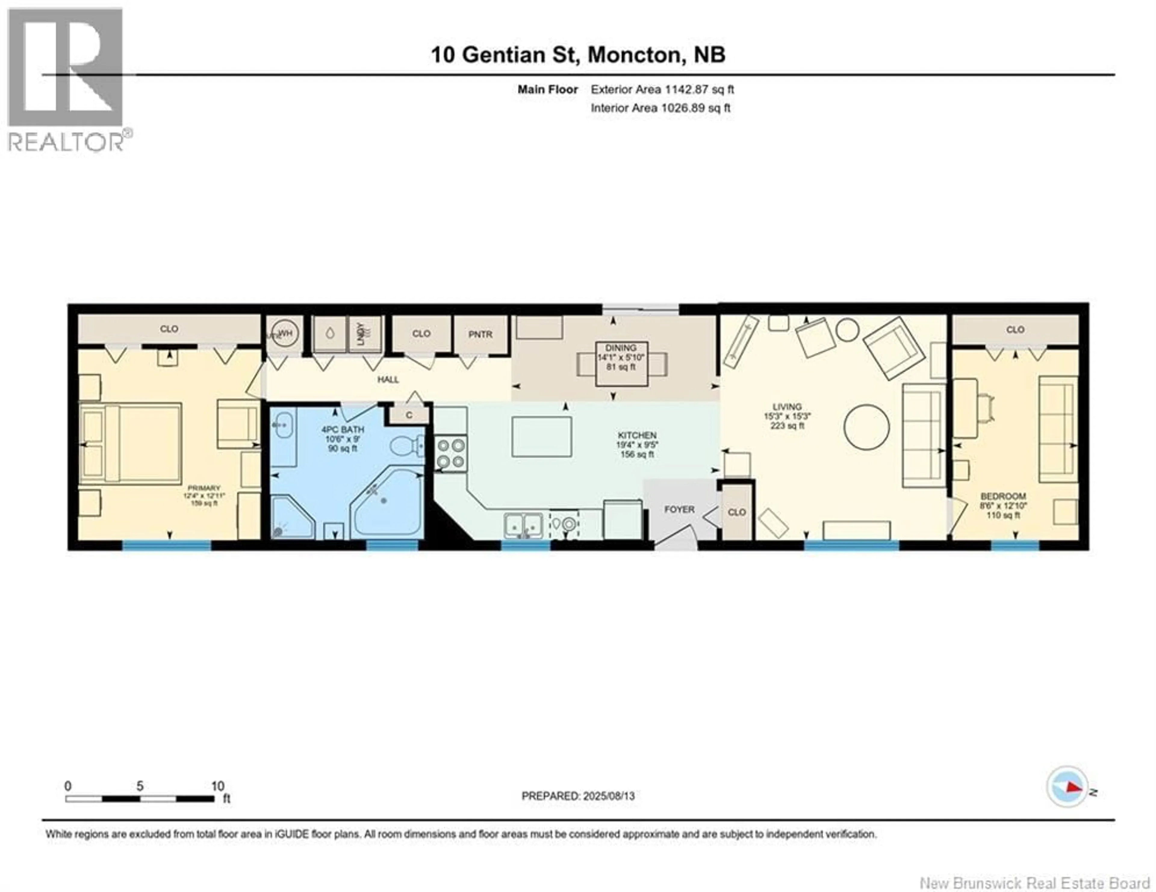 Floor plan for 10 GENTIAN STREET, Moncton New Brunswick E1H3K6