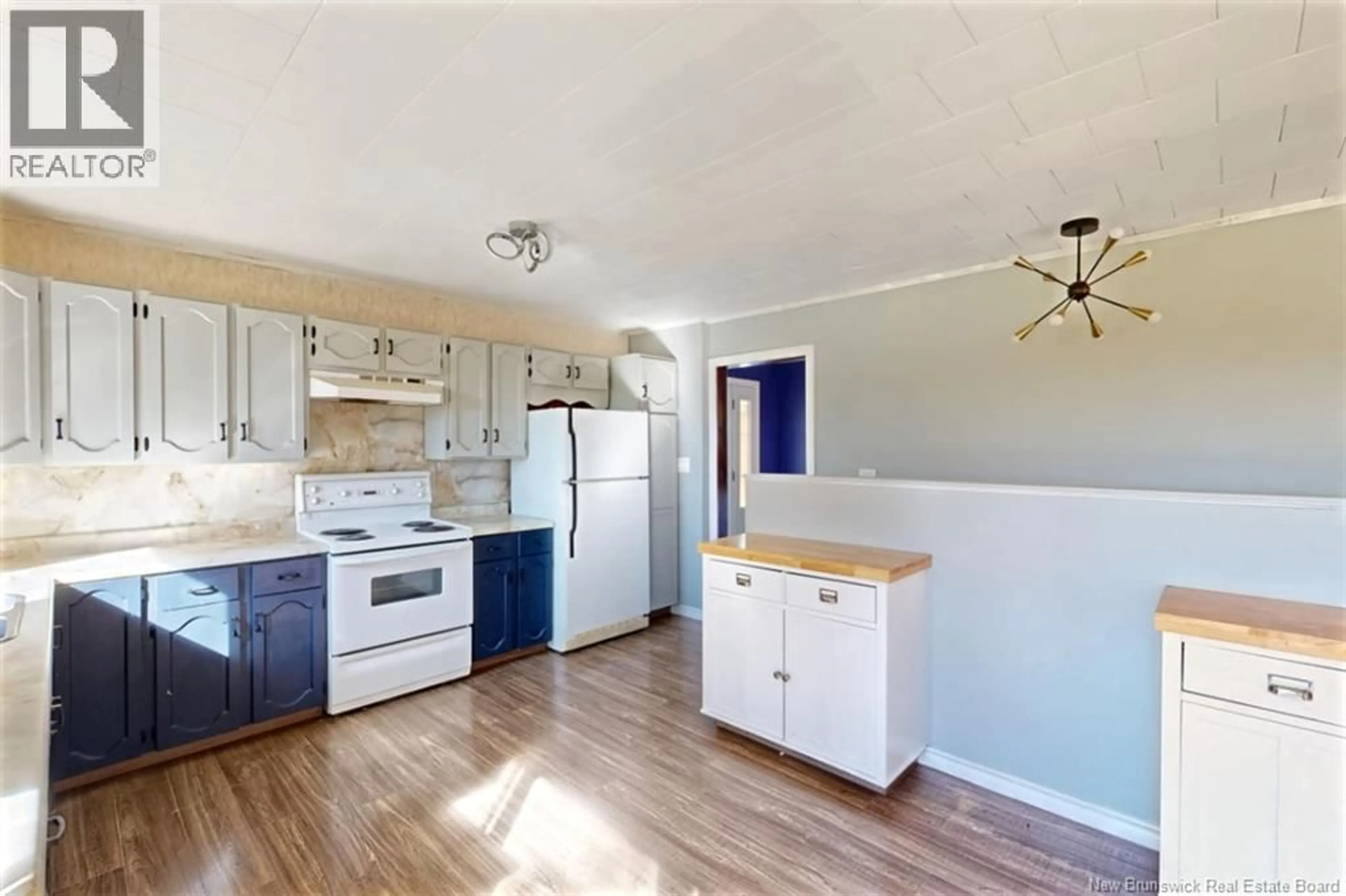 Open concept kitchen, wood/laminate floor for 34 STACEY ROAD, Wicklow New Brunswick E7L4E7