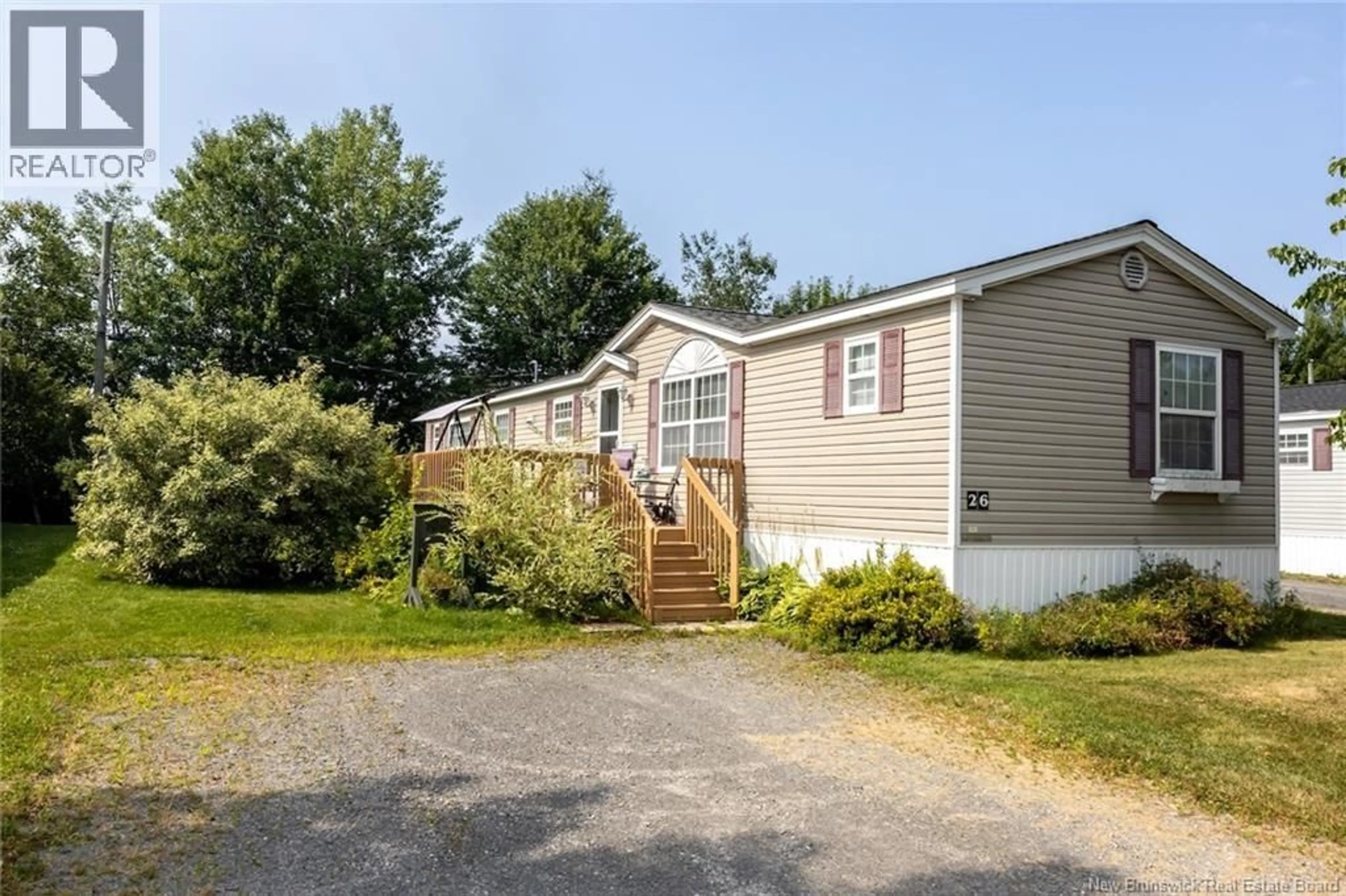Home with vinyl exterior material, street for 26 GLENMAR DRIVE, Fredericton New Brunswick E3A0H9