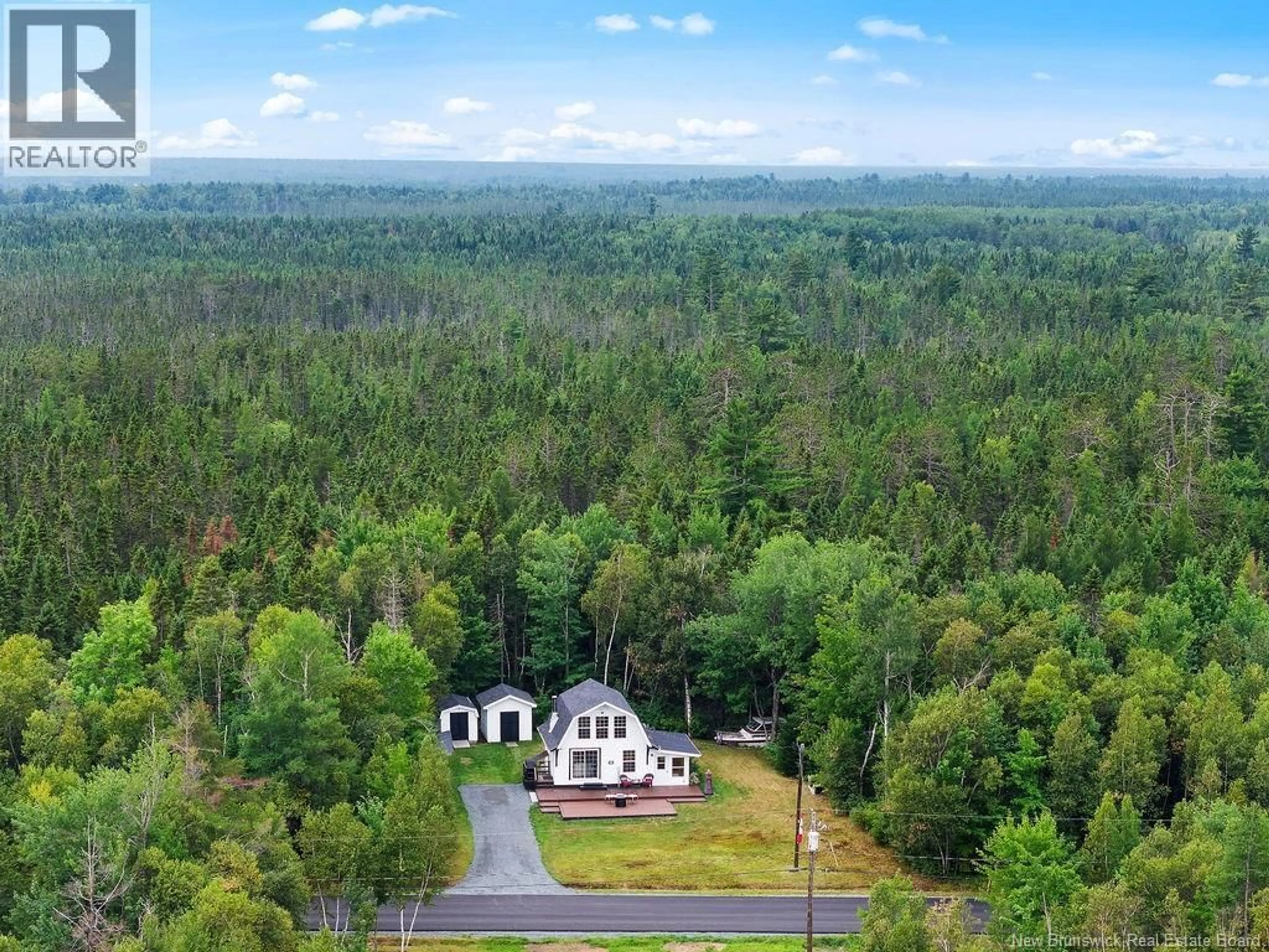 A pic from outside/outdoor area/front of a property/back of a property/a pic from drone, forest/trees view for 458 EAST POINT ROAD, Napan New Brunswick E1N5Z5