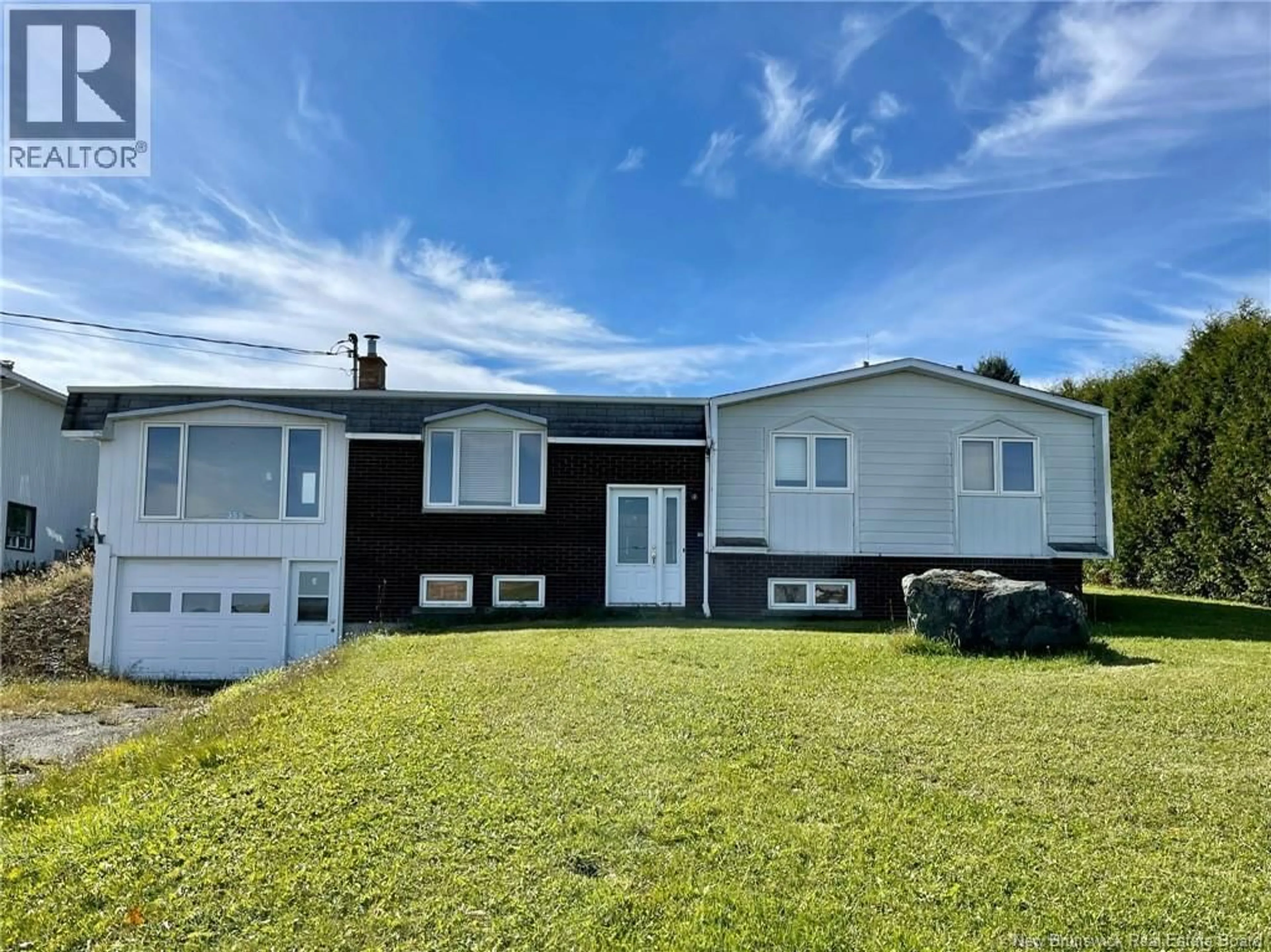 Home with vinyl exterior material, street for 355 PRICE ROAD, Drummond New Brunswick E3Y2A8