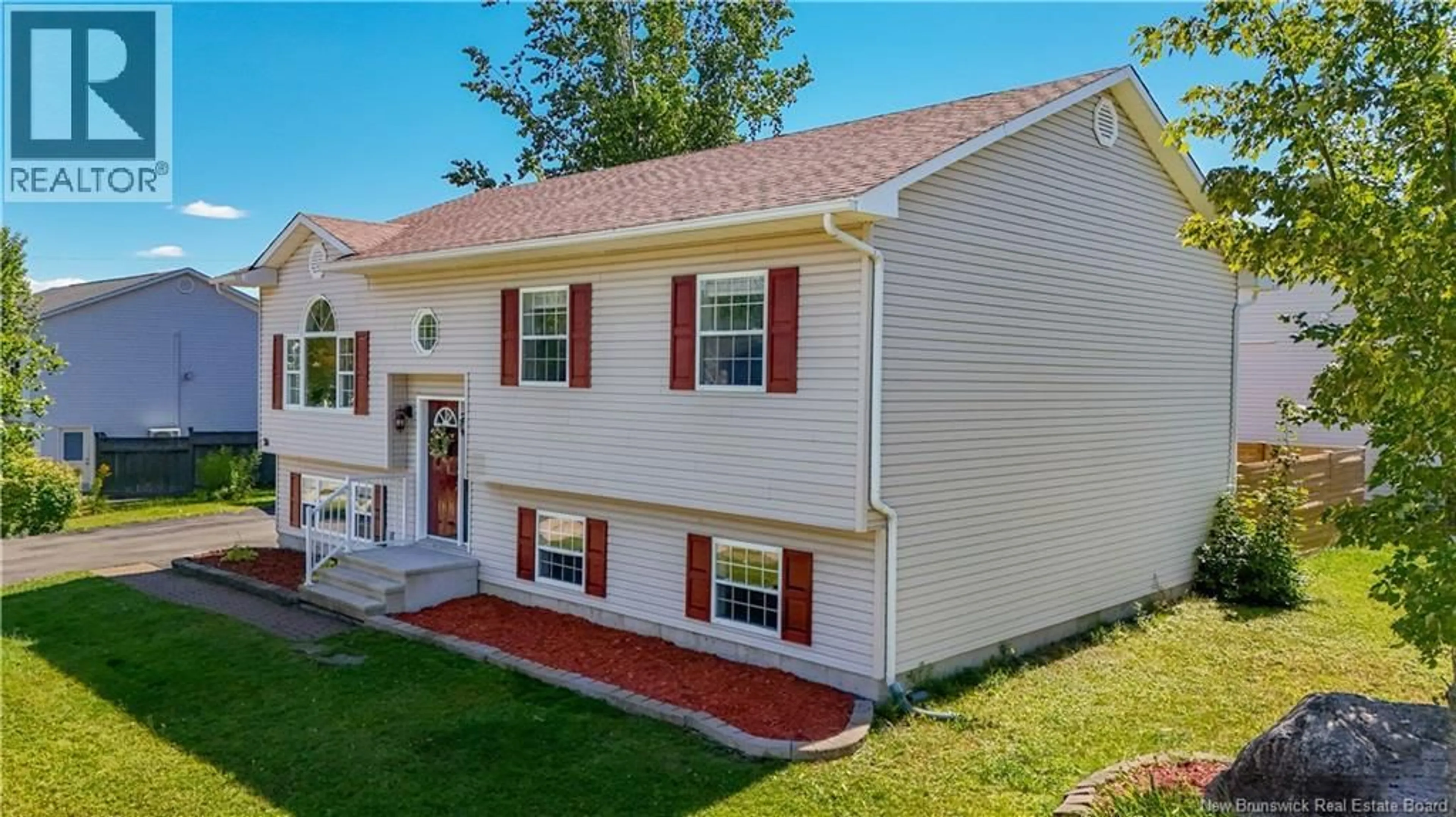 Home with vinyl exterior material, street for 36 SPIRO DRIVE, Fredericton New Brunswick E3B9N4