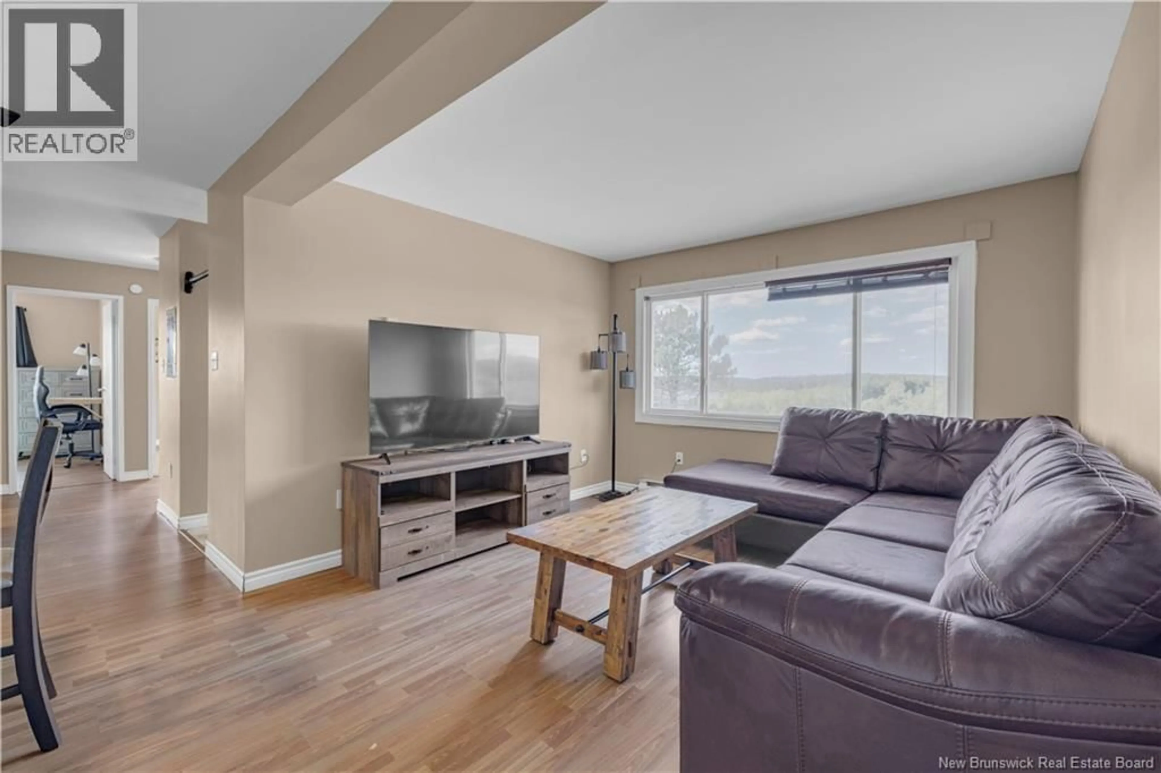 Living room with furniture, wood/laminate floor for 11 - 80 COLDBROOK CRESCENT, Saint John New Brunswick E2J3Z4