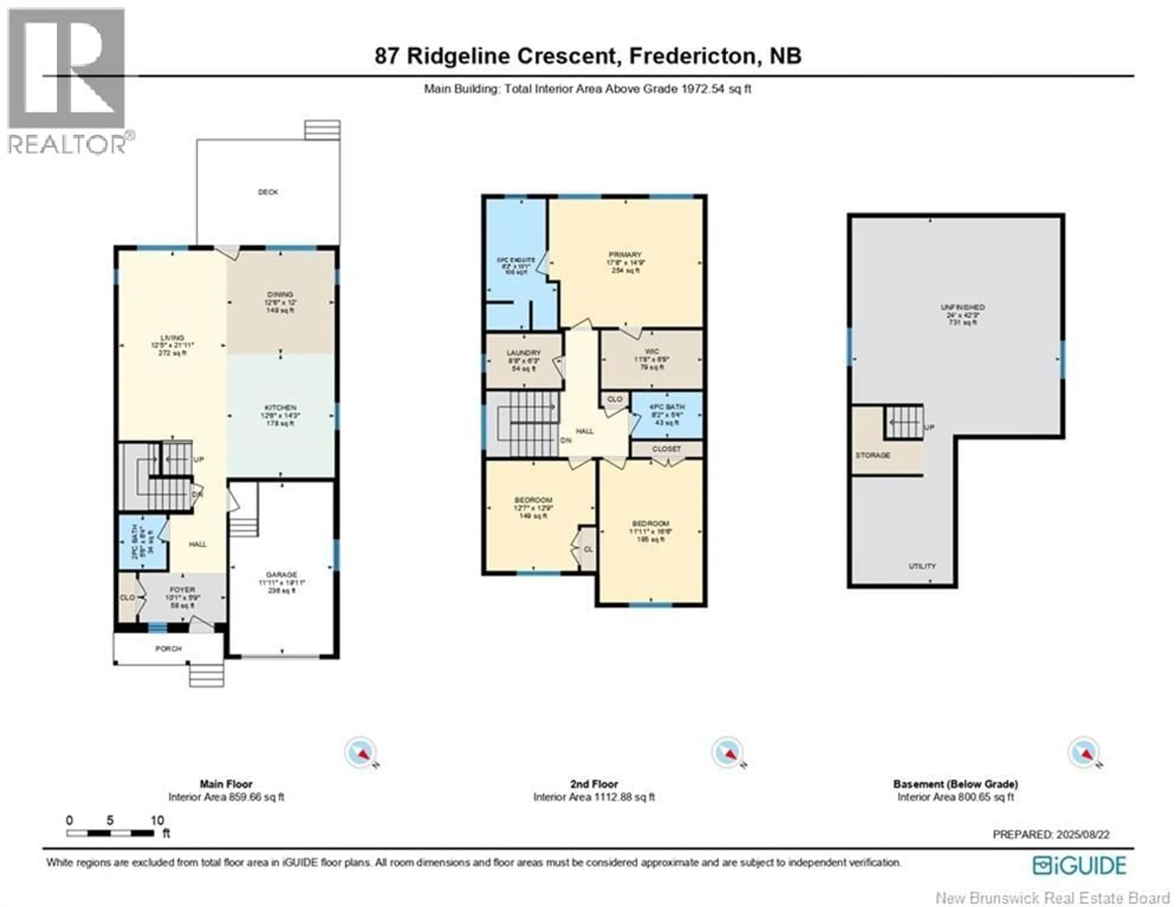 Floor plan for 87 RIDGELINE CRESCENT, Fredericton New Brunswick E3C0E9