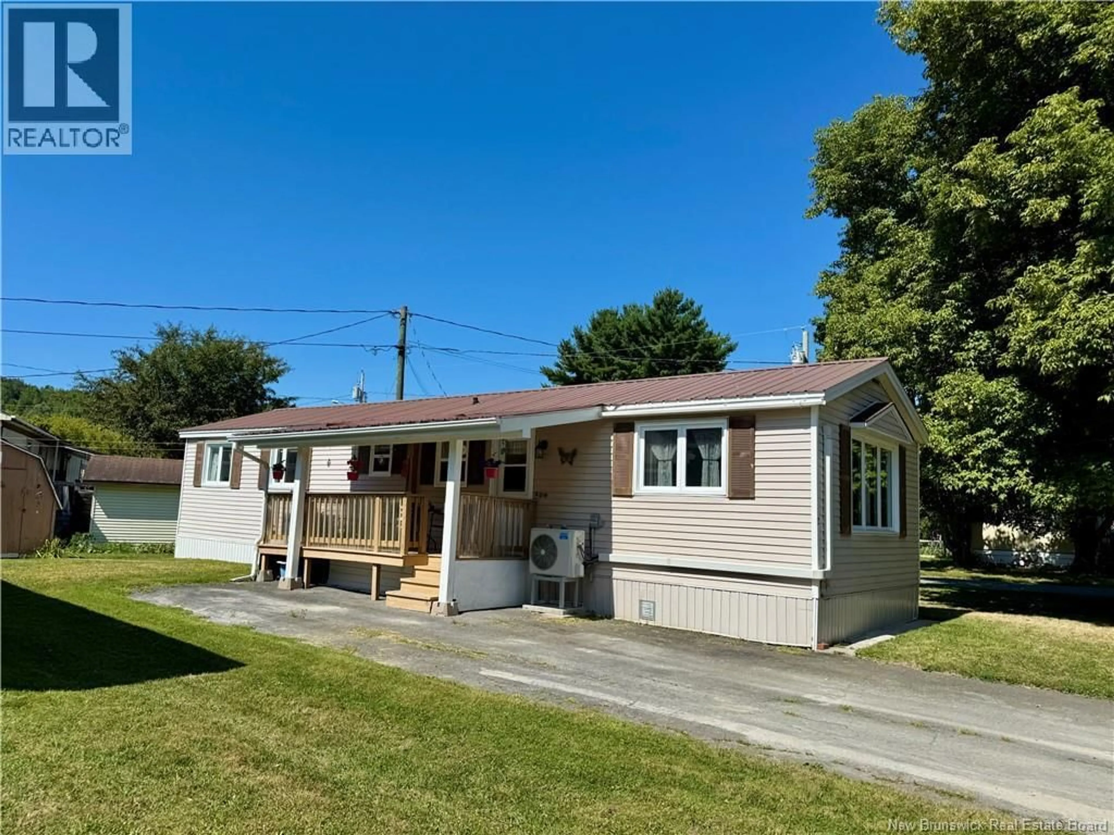 Home with vinyl exterior material, street for 2 POULIN DRIVE, Woodstock New Brunswick E7M2L8