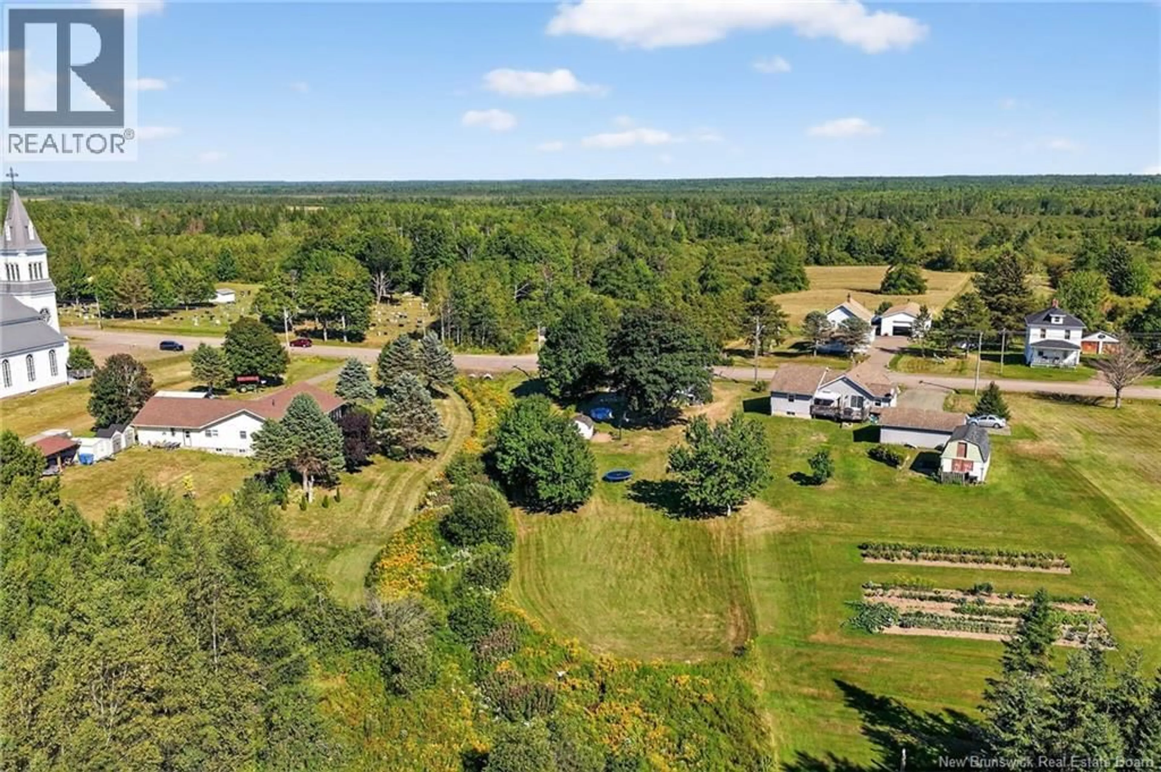 A pic from outside/outdoor area/front of a property/back of a property/a pic from drone, forest/trees view for 3081 ROUTE 132, Scoudouc New Brunswick E4P3R7