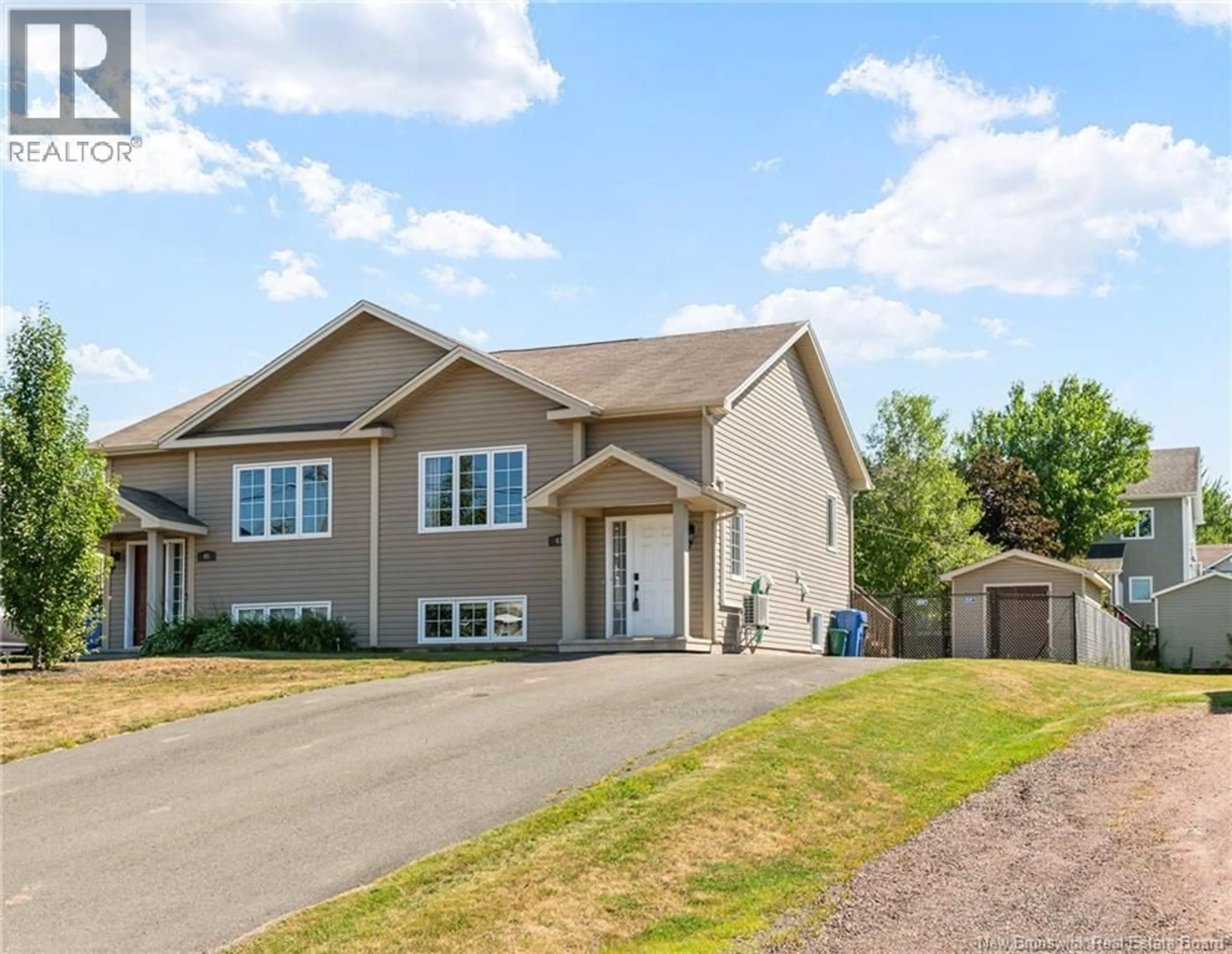 Home with vinyl exterior material, street for 43 DES FRENES COURT, Dieppe New Brunswick E1A9B4