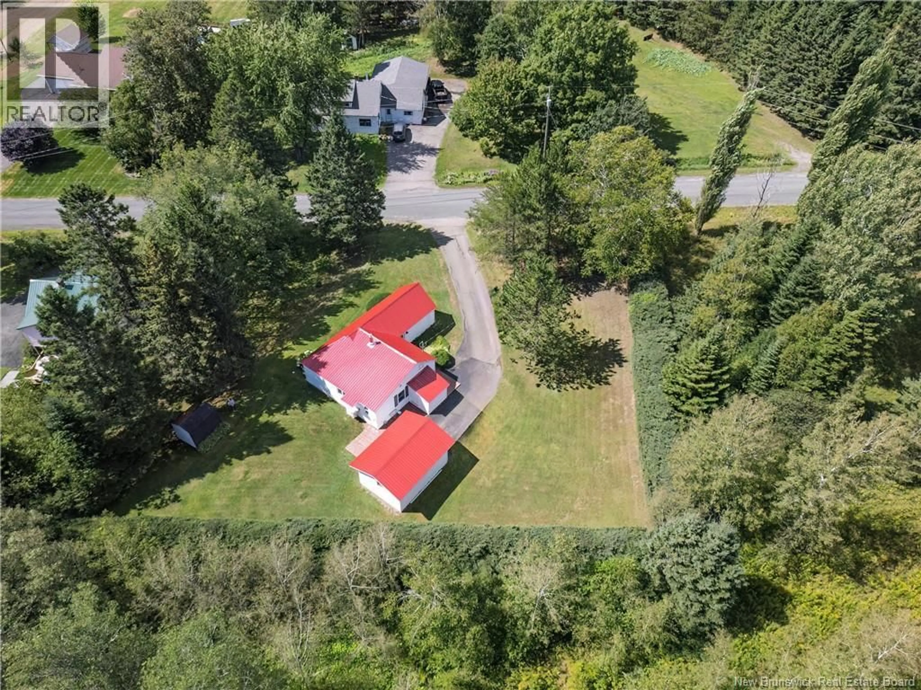 A pic from outside/outdoor area/front of a property/back of a property/a pic from drone, forest/trees view for 40 FOLEY BROOK ROAD, New Denmark New Brunswick E7G1P5